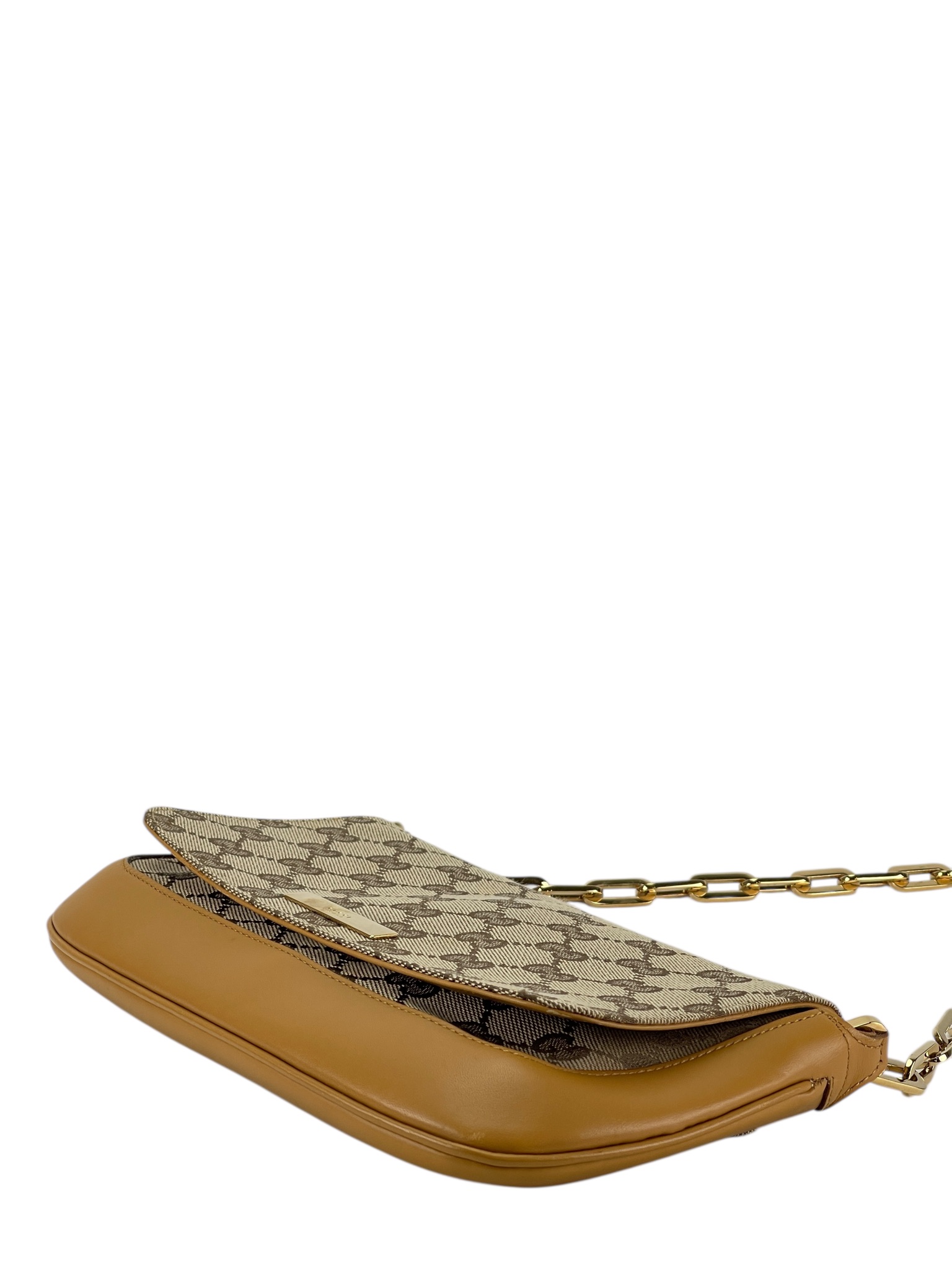 GUCCI - Beige Monogram Chain Crossbody Bag