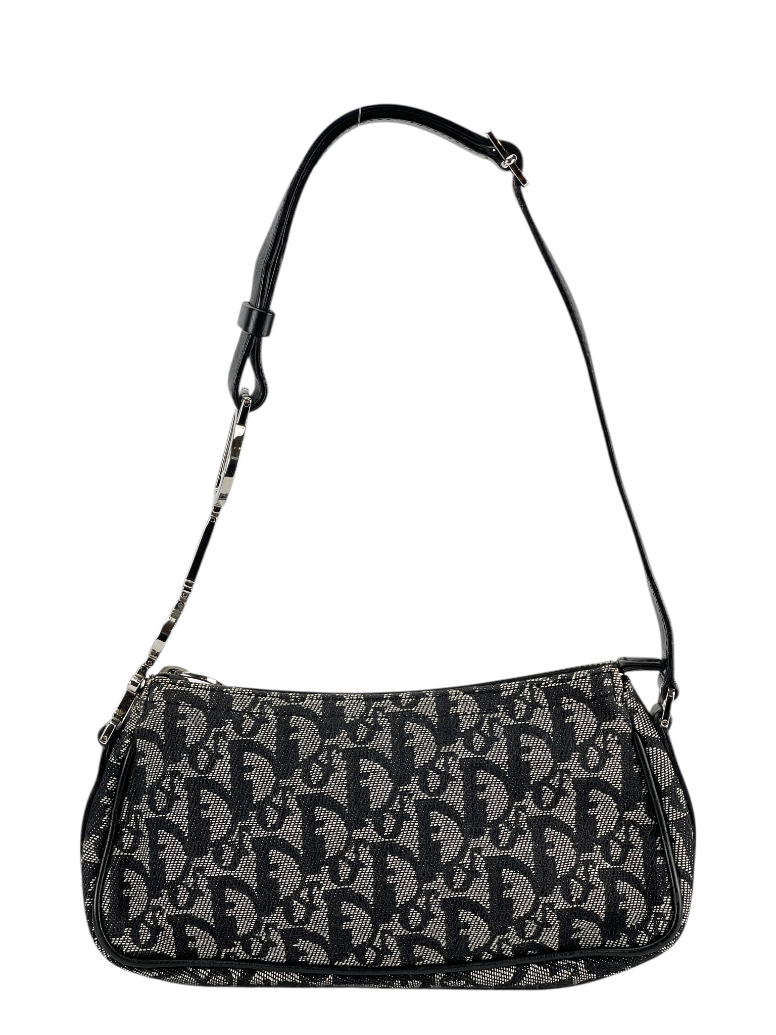 CHRISTIAN DIOR - Black Canvas Pouch Shoulder Bag 拍照用