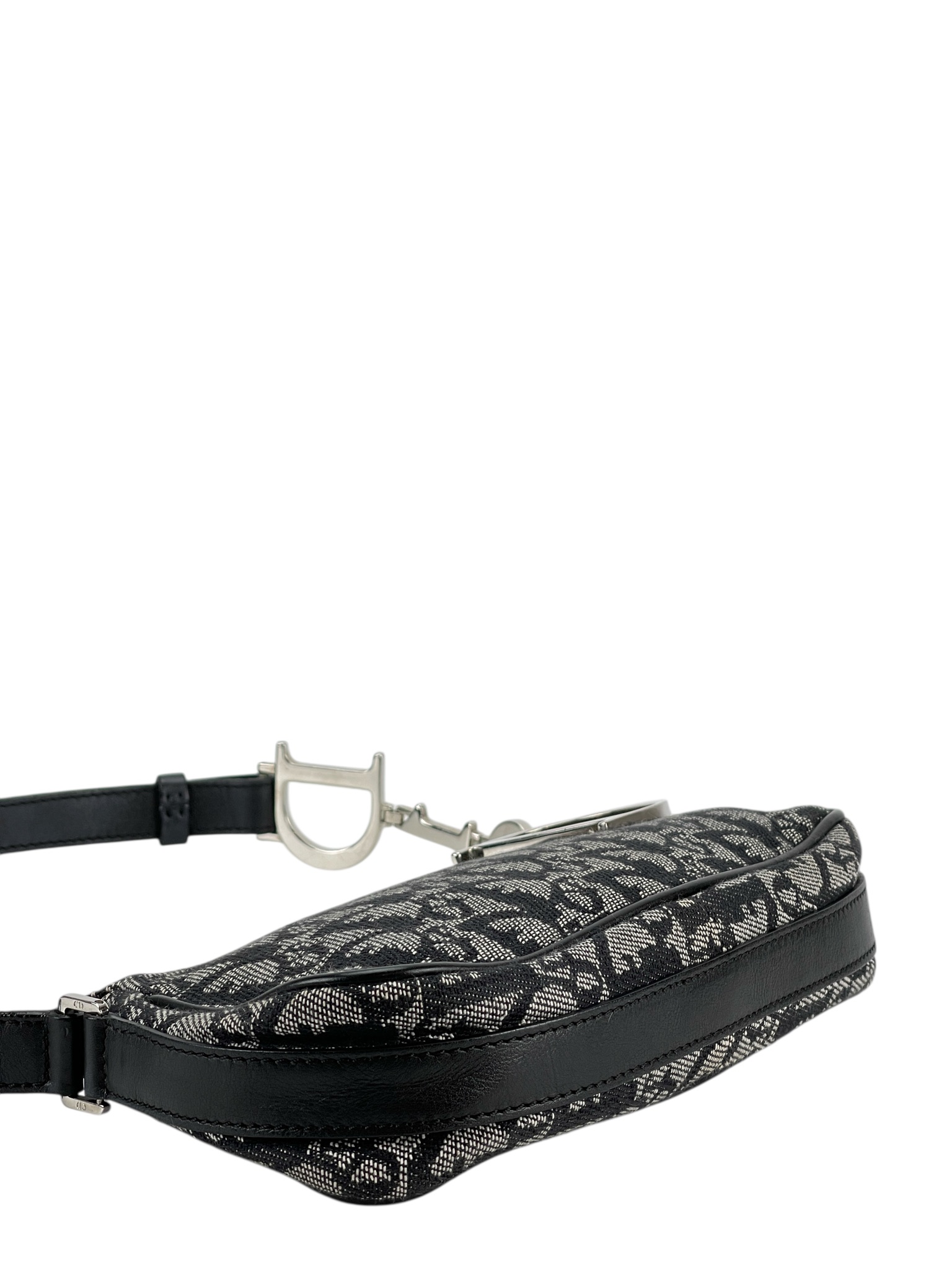 CHRISTIAN DIOR - Black Canvas Pouch Shoulder Bag 拍照用