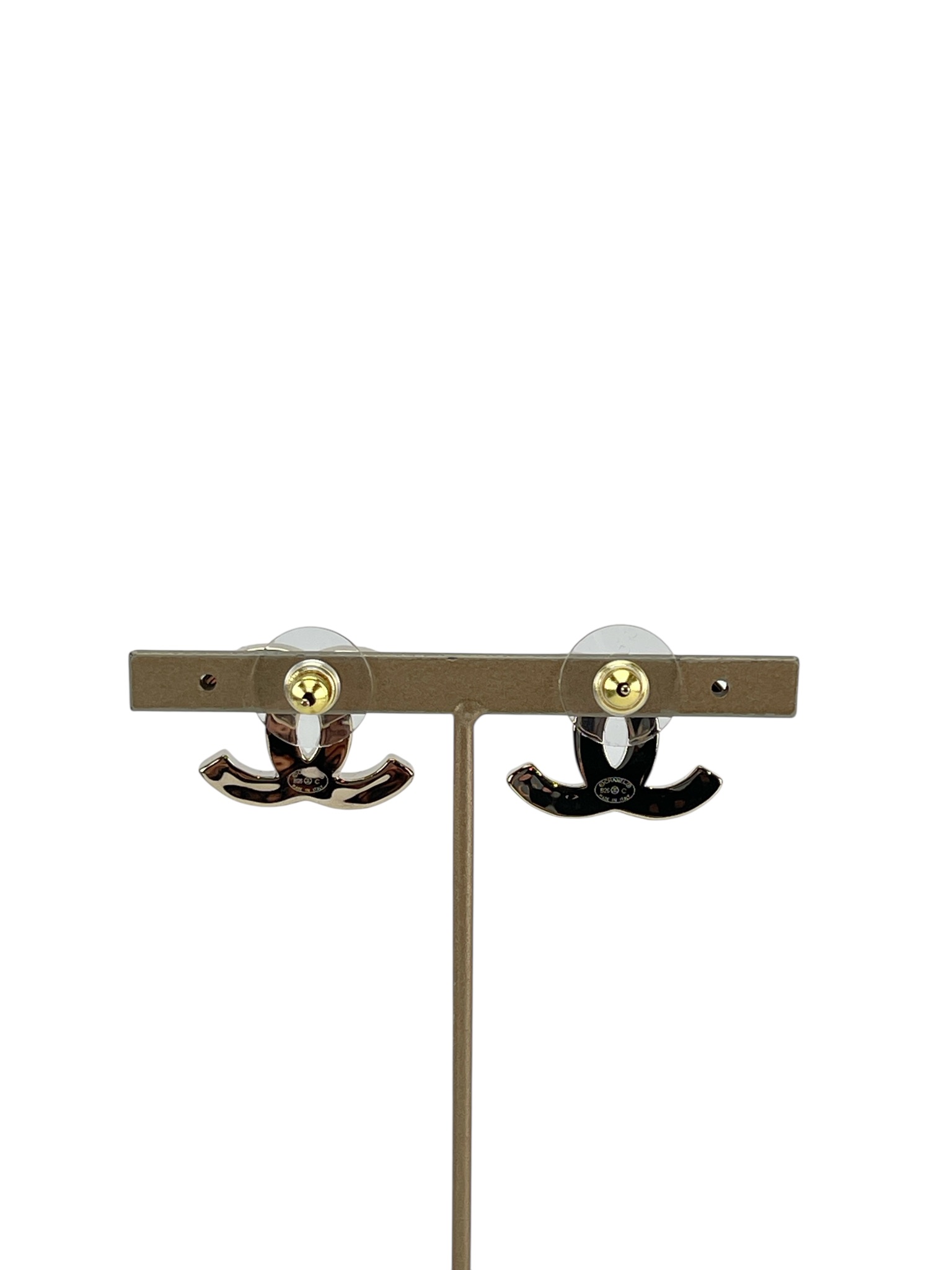 CHANEL - 26C Gold CC Crystal Denim Earrings