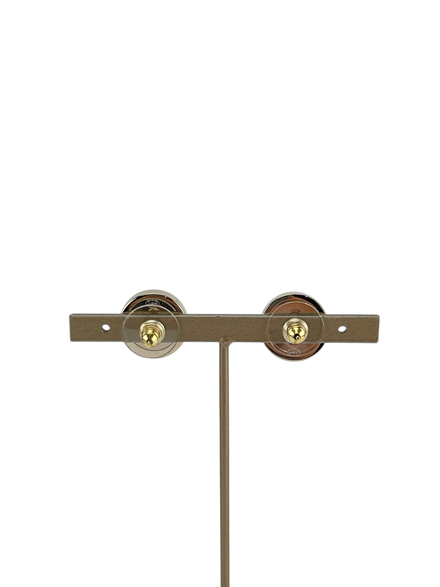 CHANEL - 26C Gold Denim Coco Mark Circle Earrings 