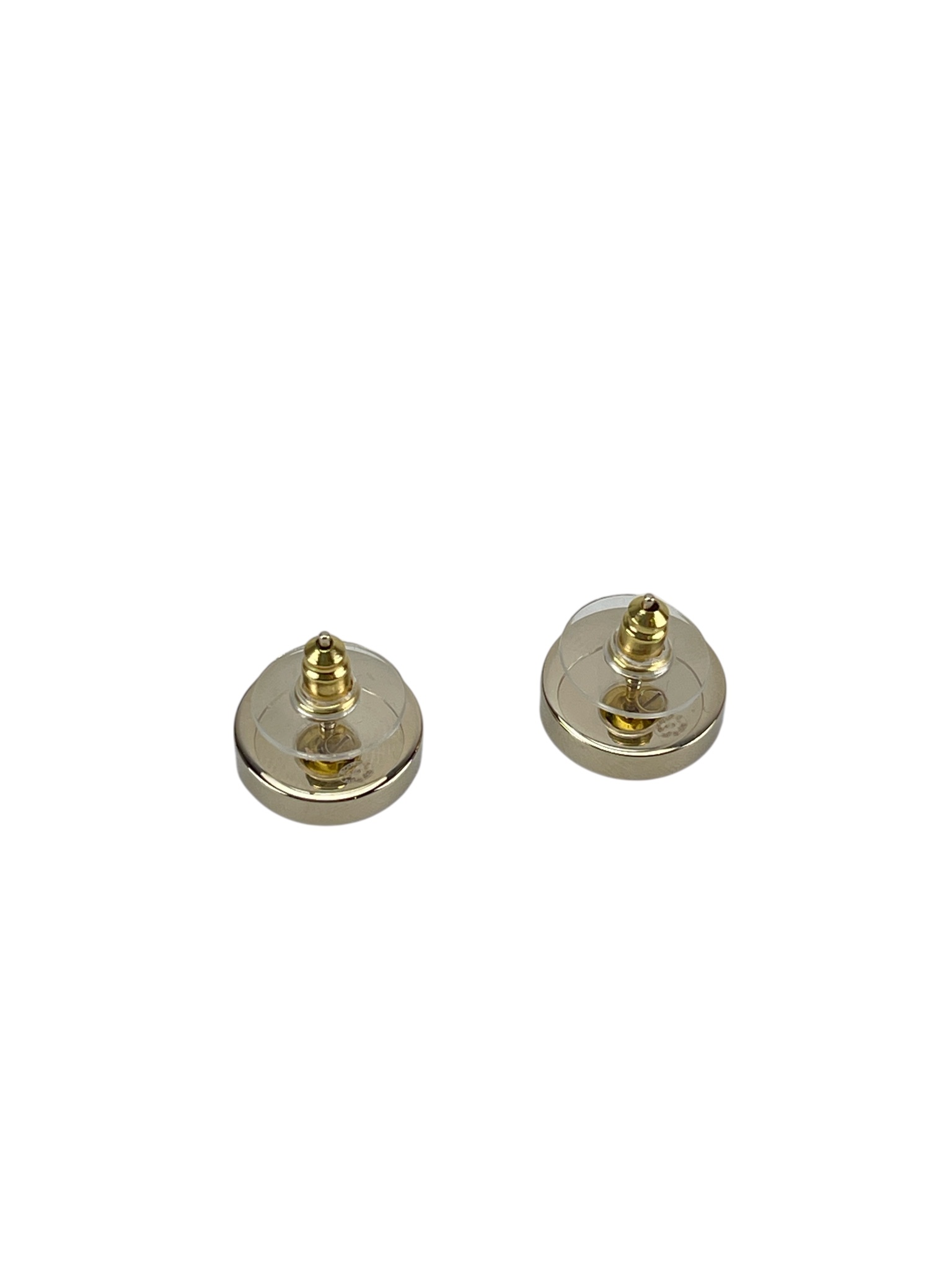 CHANEL - 26C Gold Denim Coco Mark Circle Earrings 