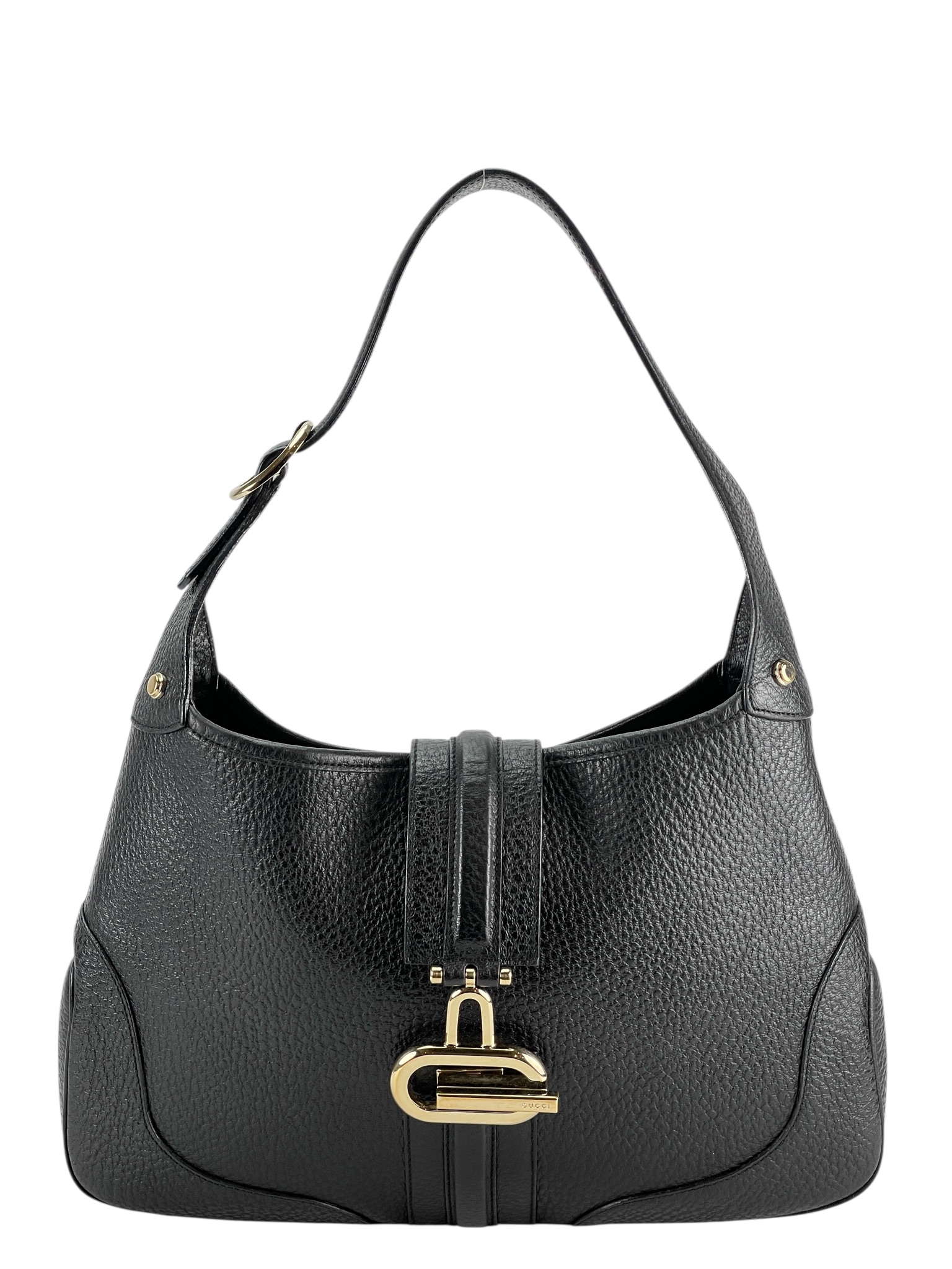 GUCCI - Black Calfskin Leather Shoulder Bag
