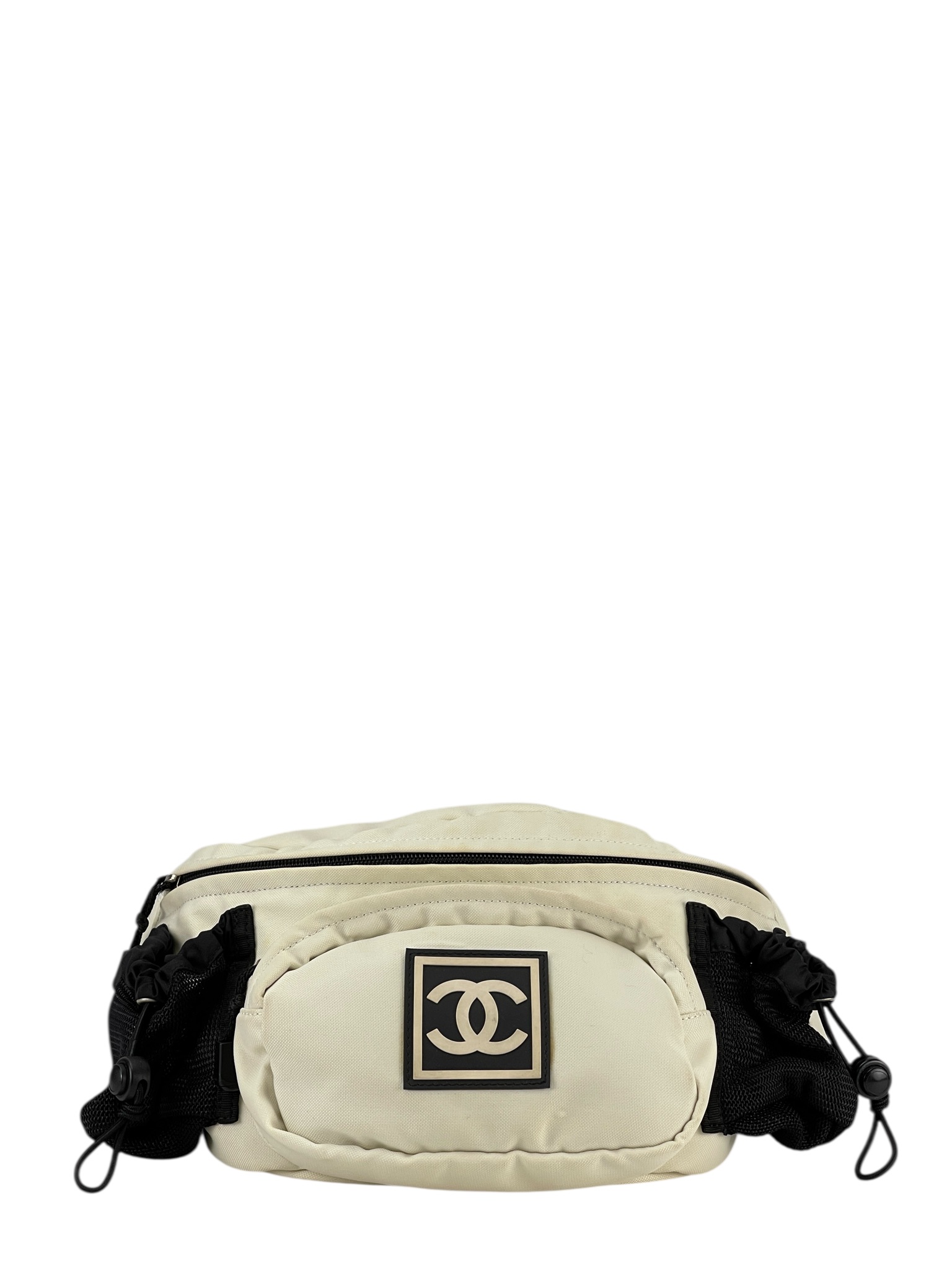 CHANEL - Sport CC Logo White Black Waist Crossbody Shoulder Bag