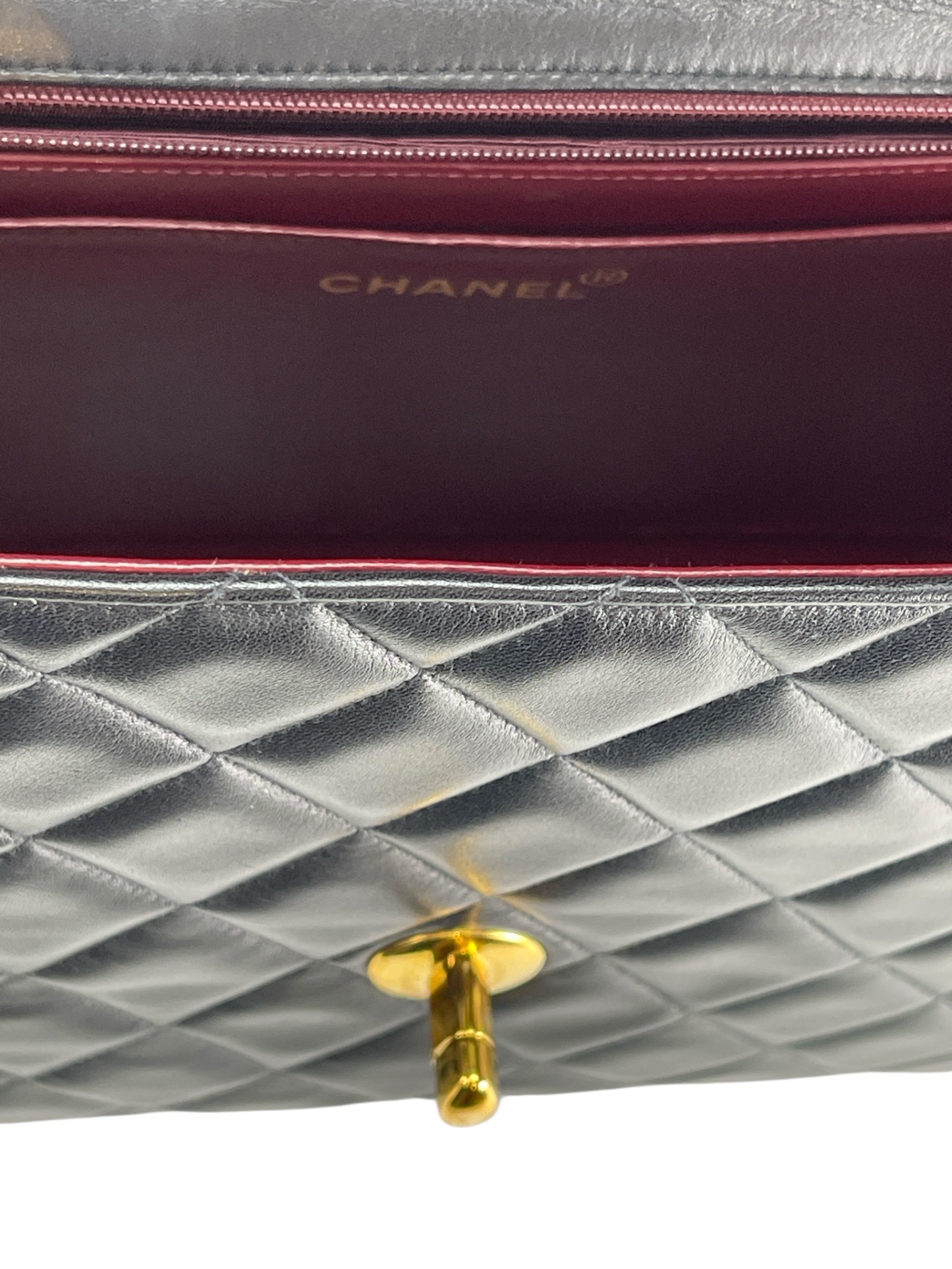 CHANEL - Black Lambskin Jumbo Flap Bag 34