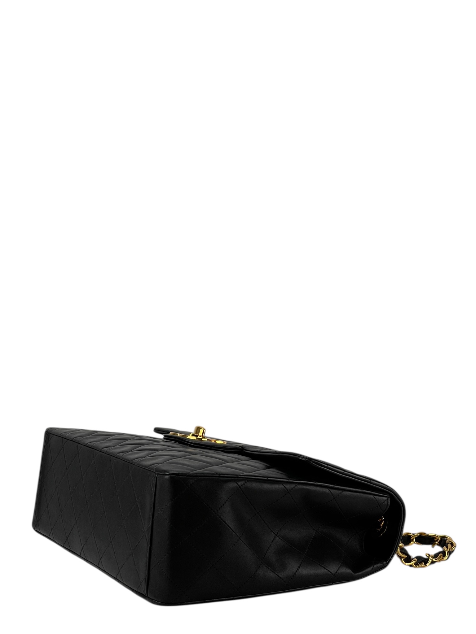 CHANEL - Black Lambskin Jumbo Flap Bag 34