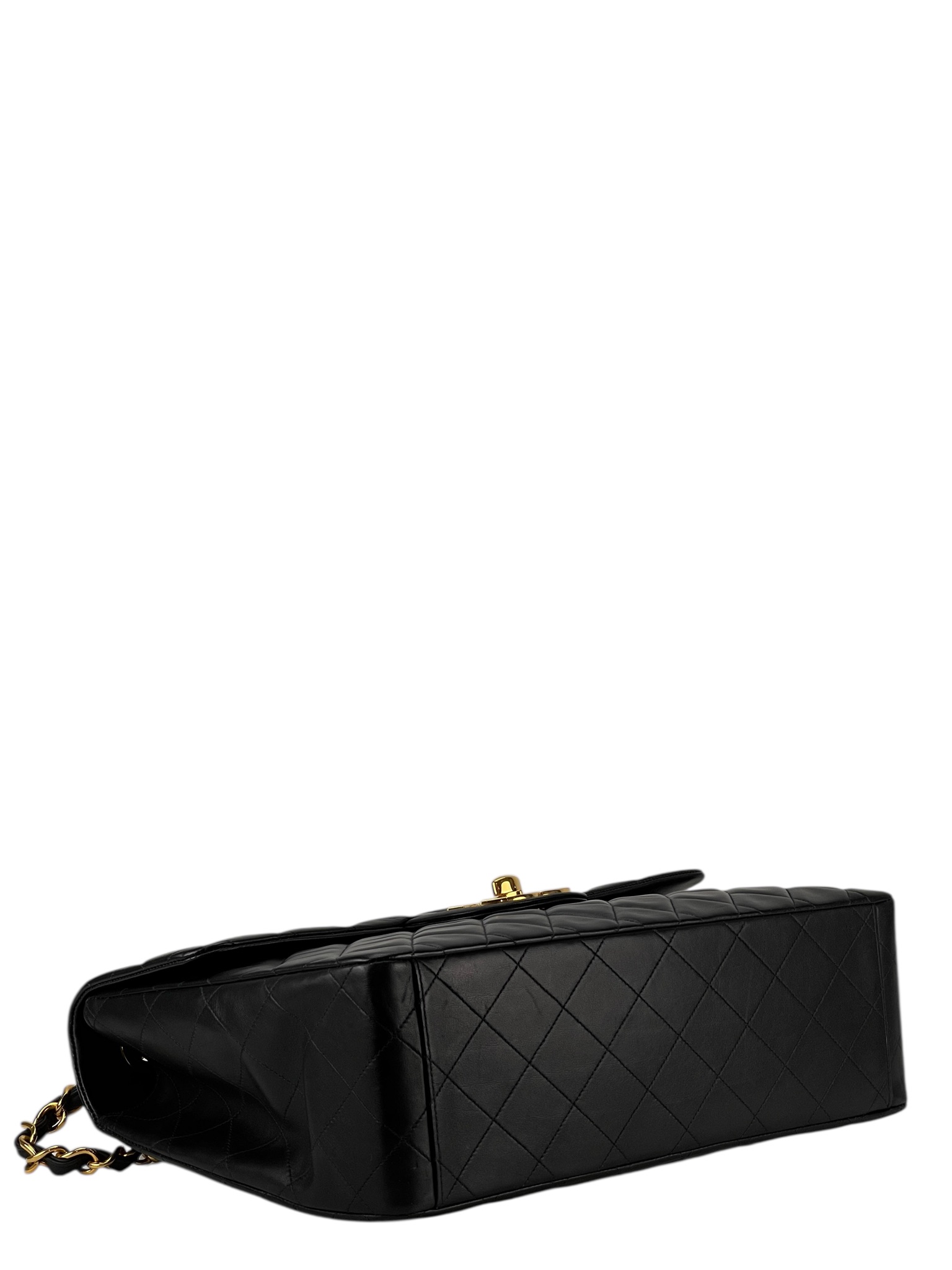 CHANEL - Black Lambskin Jumbo Flap Bag 34