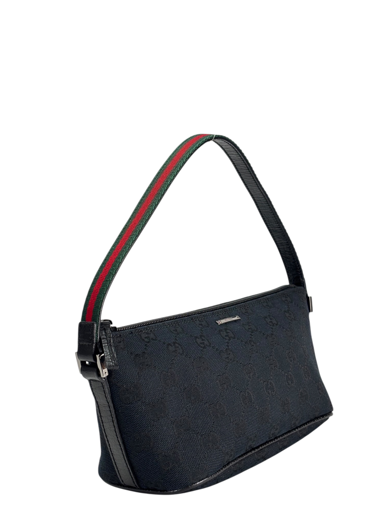 GUCCI - Black Canvas Accessory Pouch Handle Bag – Camellia Vintage
