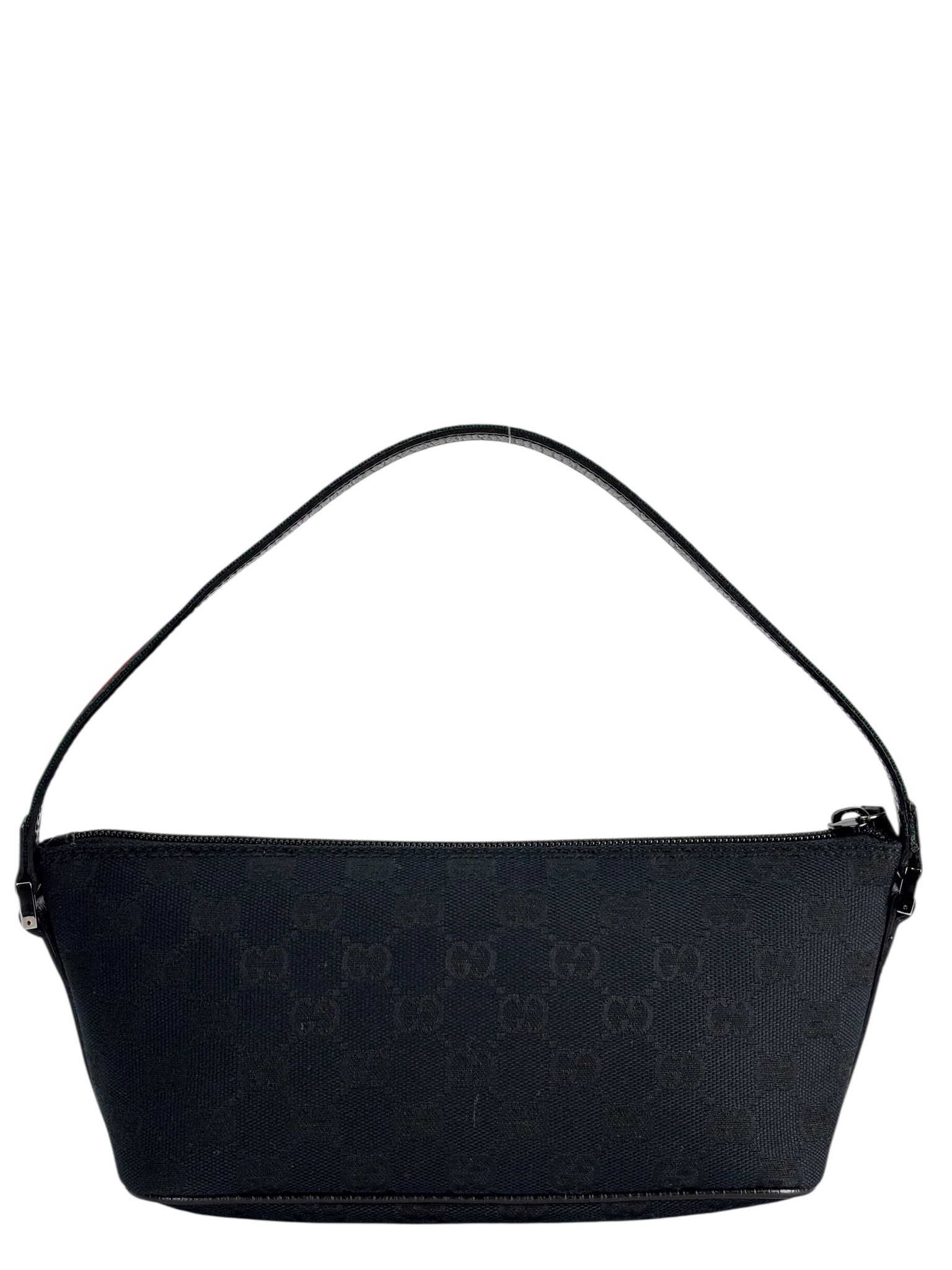 GUCCI - Black Canvas Accessory Pouch Handle Bag
