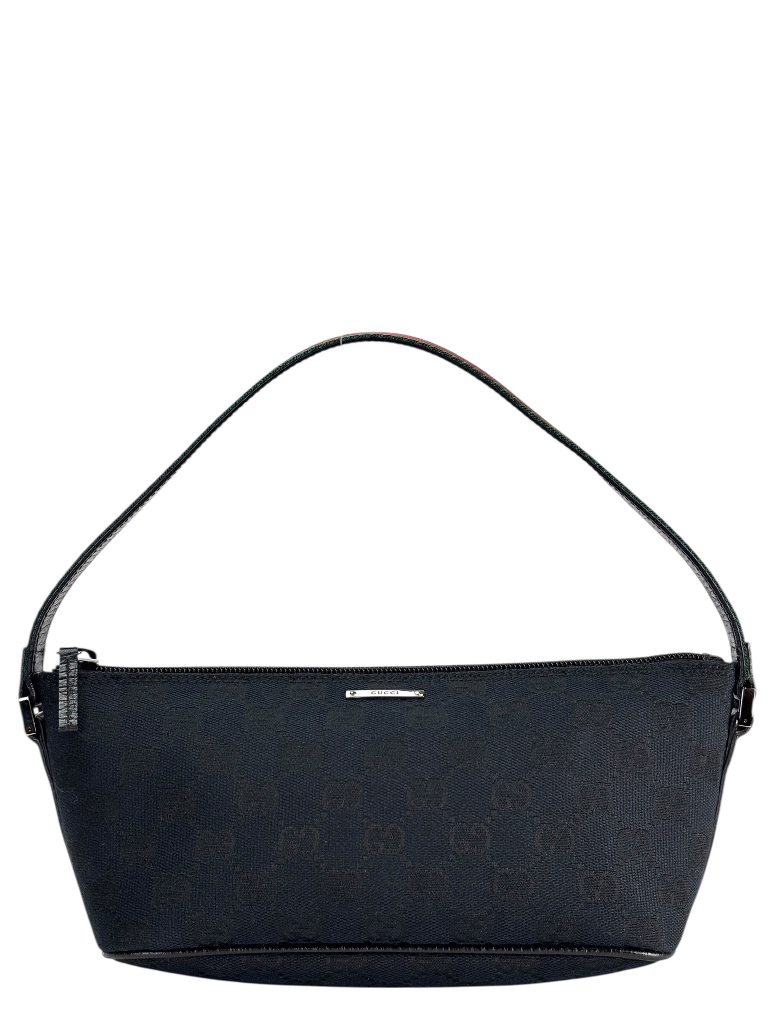 GUCCI - Black Canvas Accessory Pouch Handle Bag
