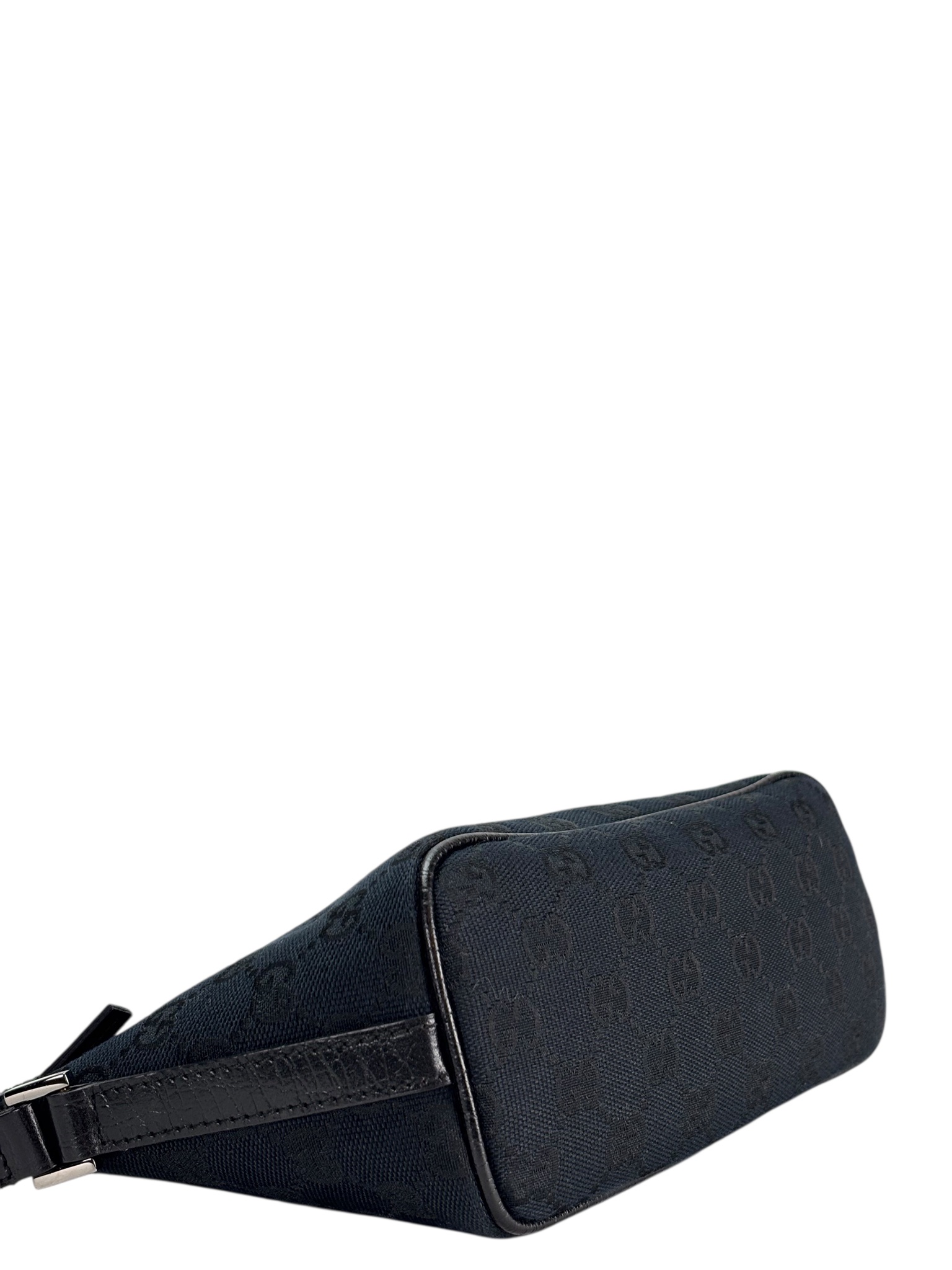 GUCCI - Black Canvas Accessory Pouch Handle Bag