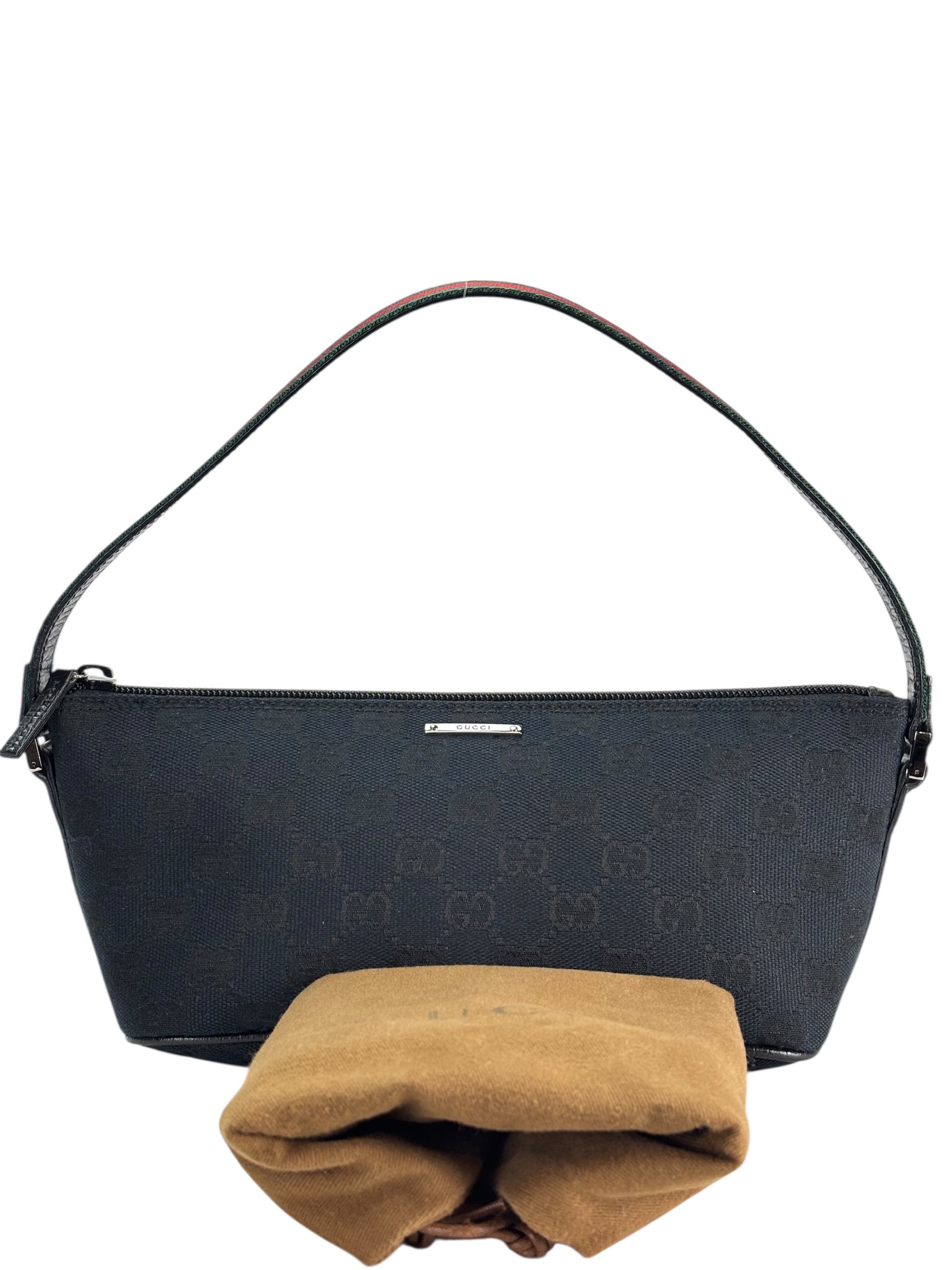 GUCCI - Black Canvas Accessory Pouch Handle Bag