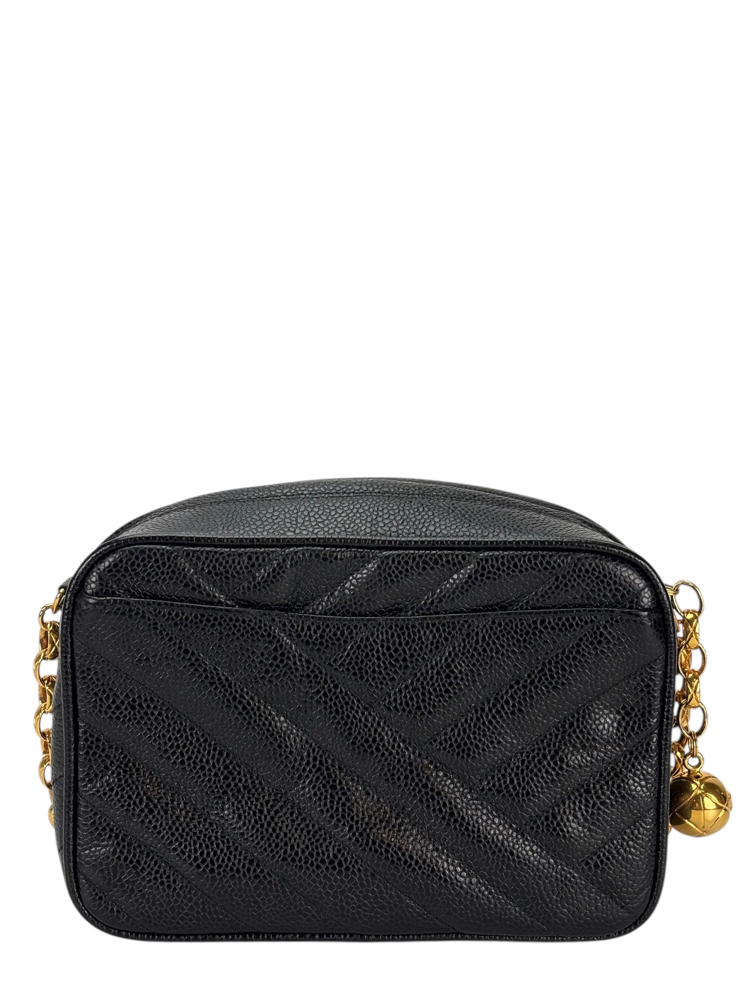 CHANEL - Black Caviar Coco Mark Camera Chain Shoulder Bag