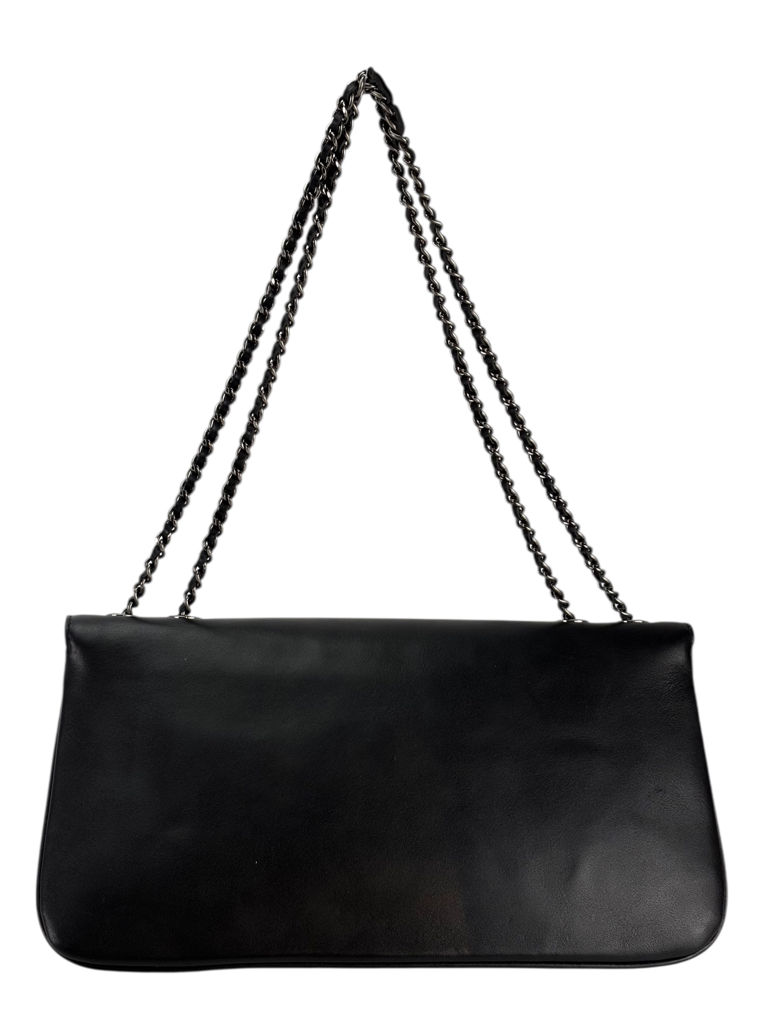 CHANEL - Black Calfskin Giant Reissue Flap Shoulder Bag