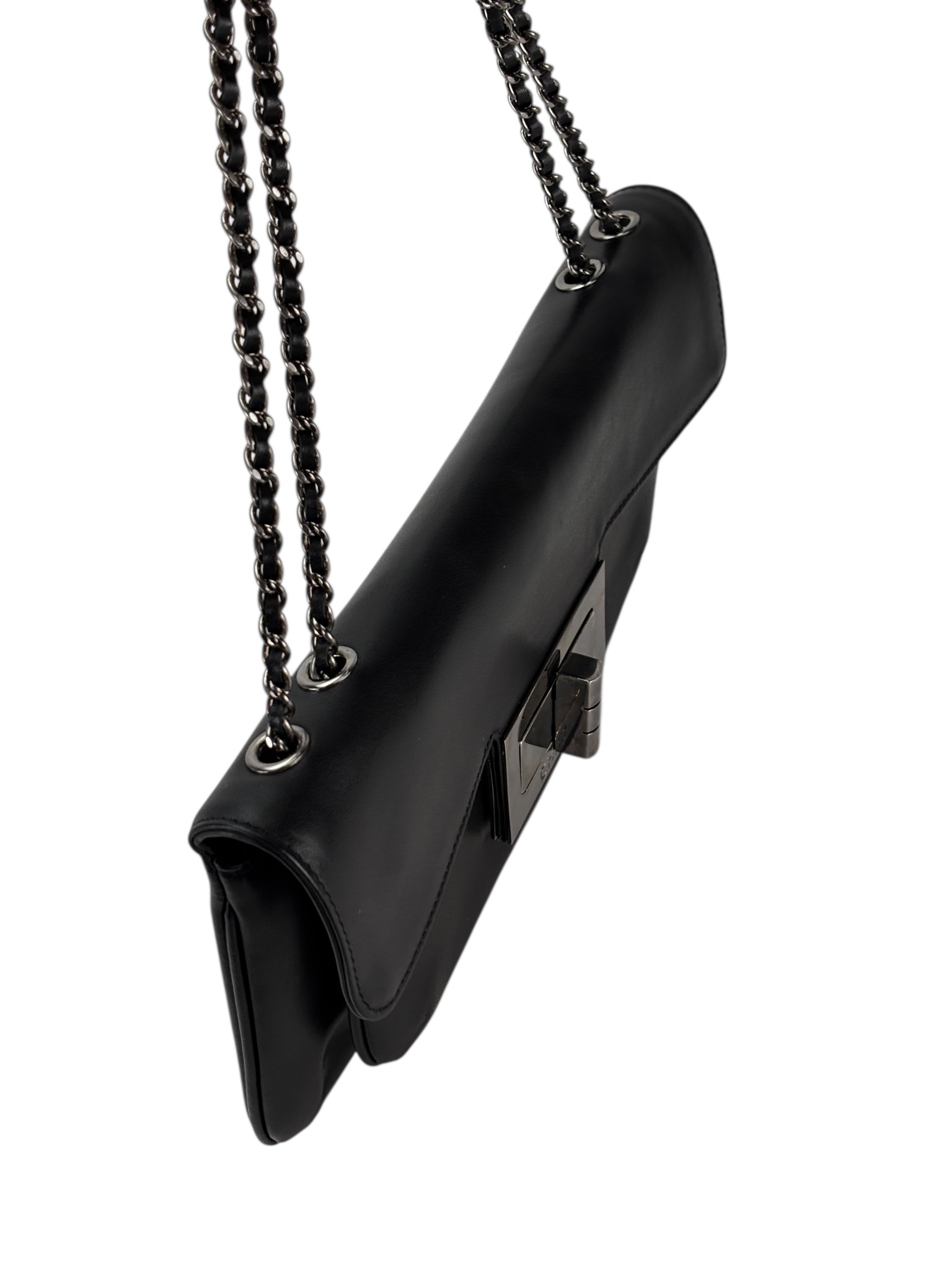 CHANEL - Black Calfskin Giant Reissue Flap Shoulder Bag