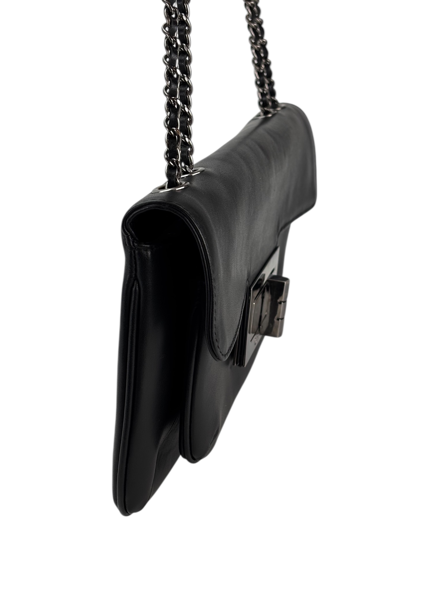 CHANEL - Black Calfskin Giant Reissue Flap Shoulder Bag