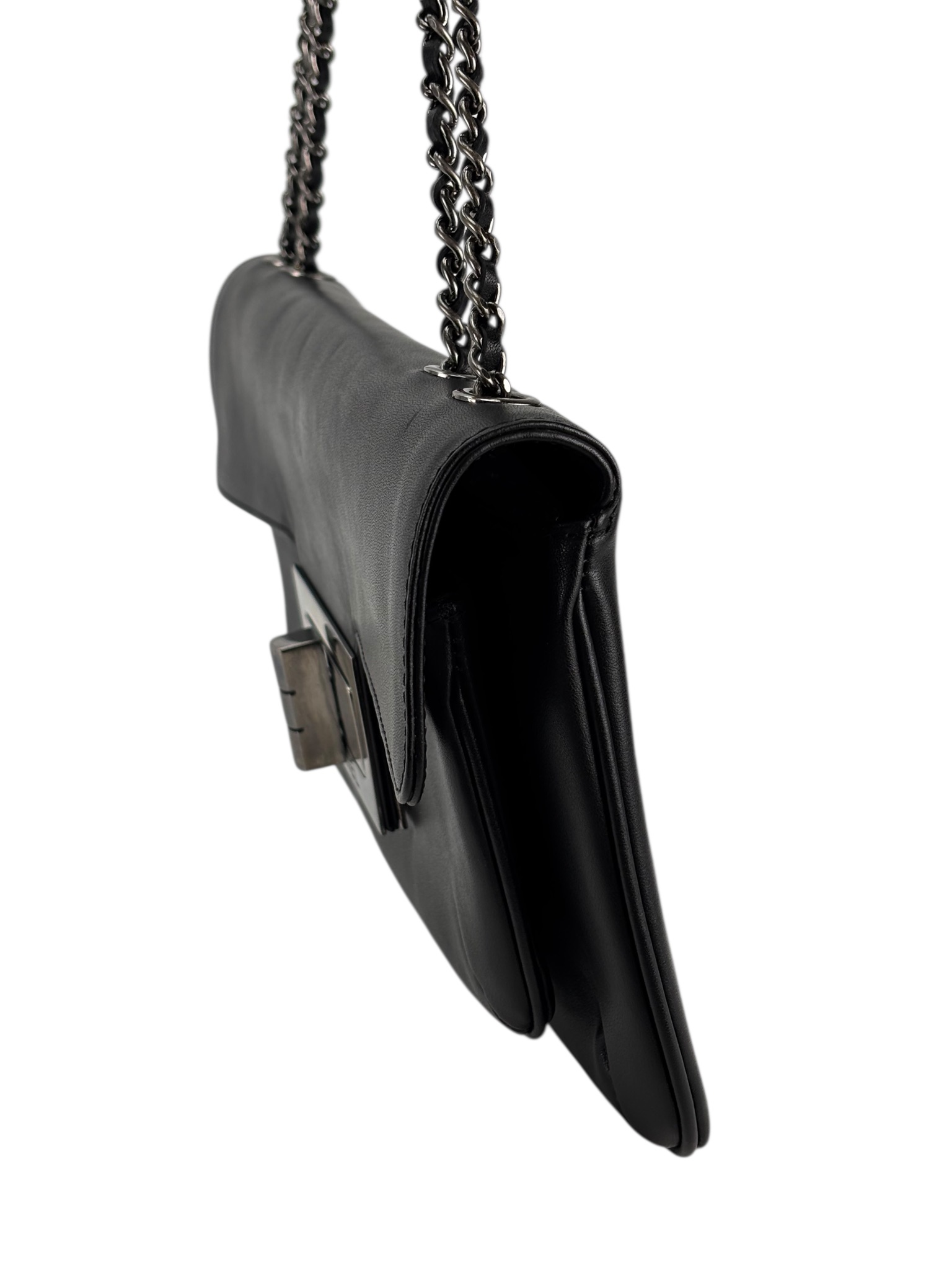 CHANEL - Black Calfskin Giant Reissue Flap Shoulder Bag