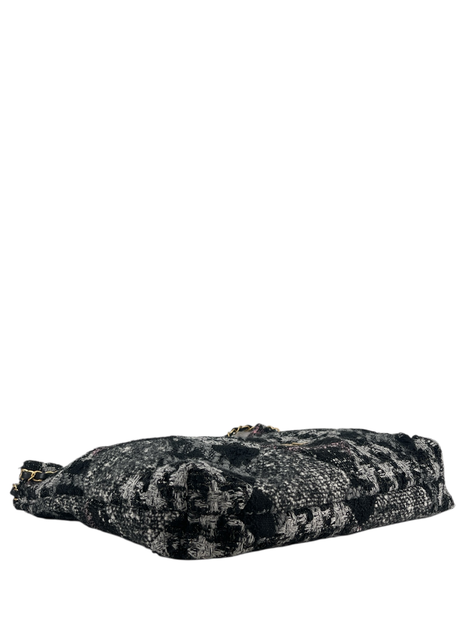 CHANEL - 22 Bag Black Tweed Gold Hardware Small