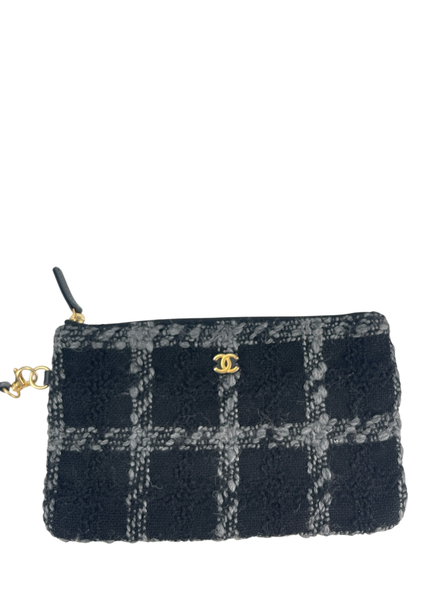 CHANEL - 22 Bag Black Tweed Gold Hardware Small