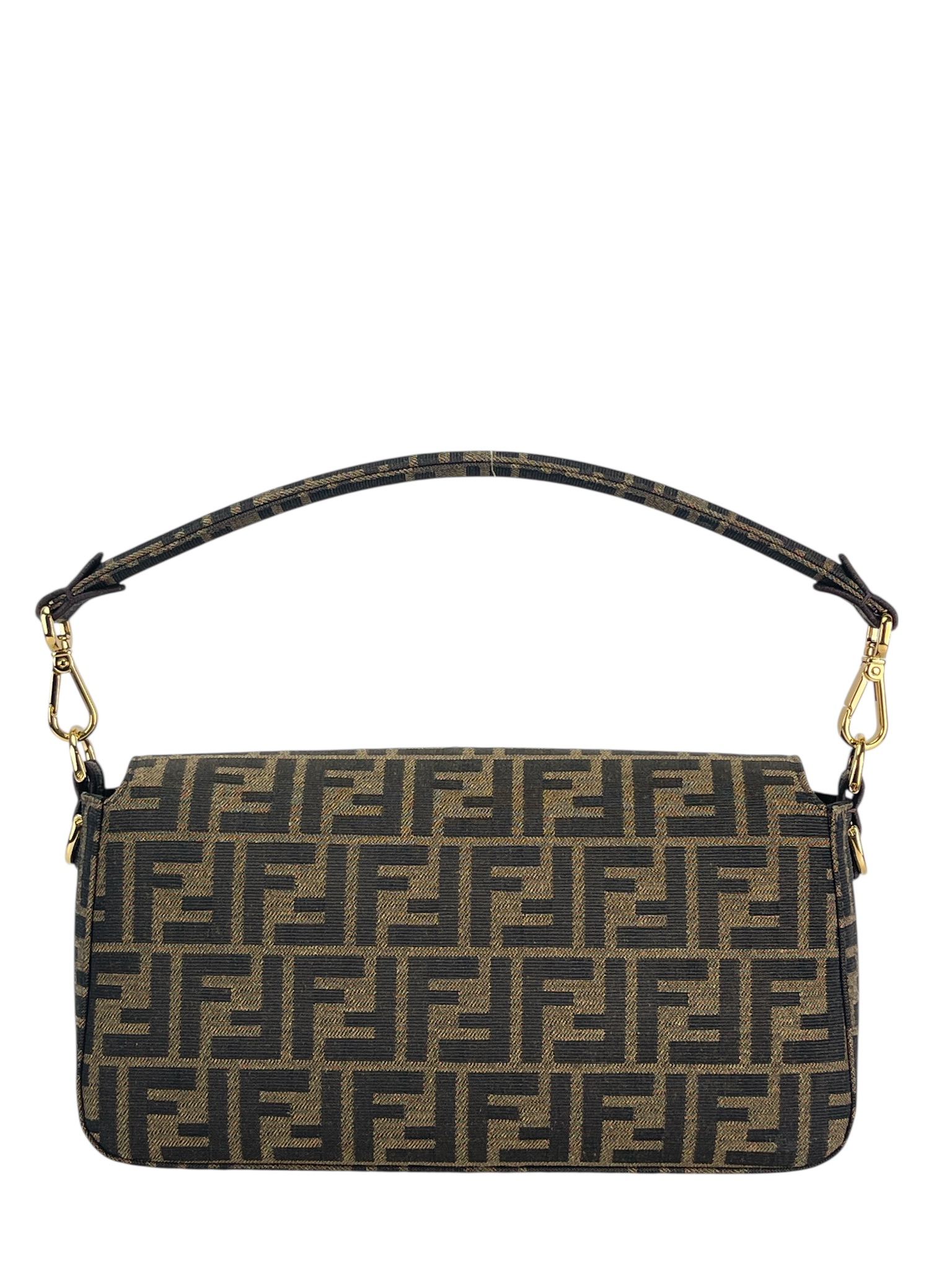 FENDI - Fabric Jacquard FF 1974 Multipocket Baguette Tobacco Moro