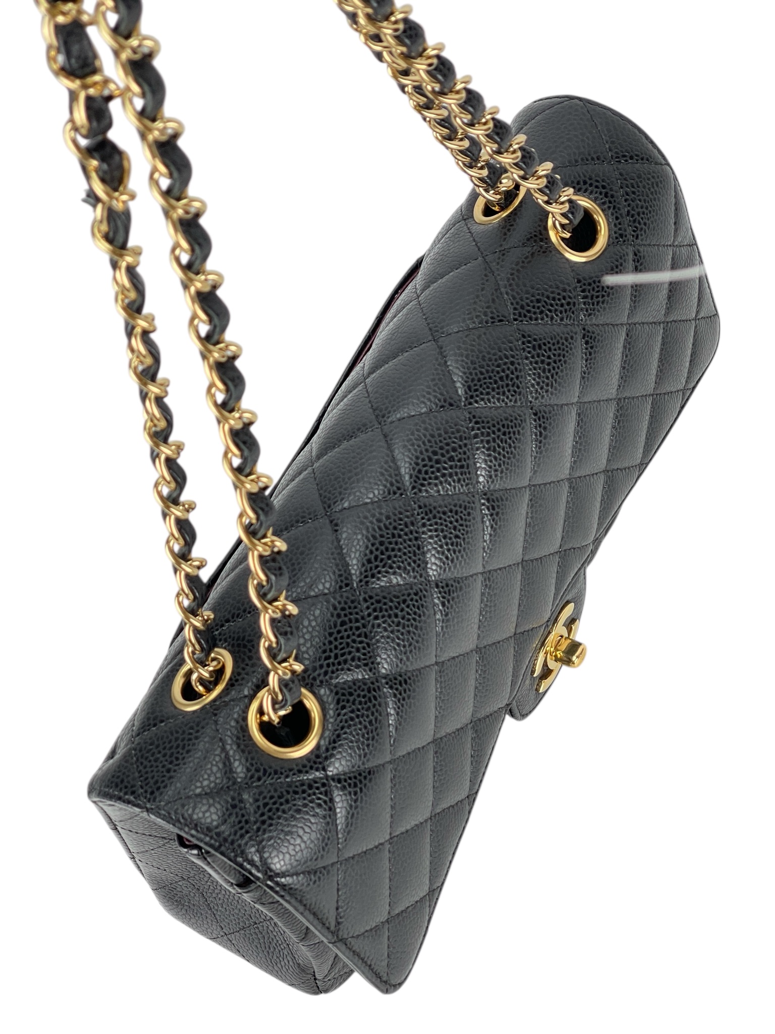 CHANEL - Medium Classic Double Flap Bag Black Caviar Gold Hardware (CF25)