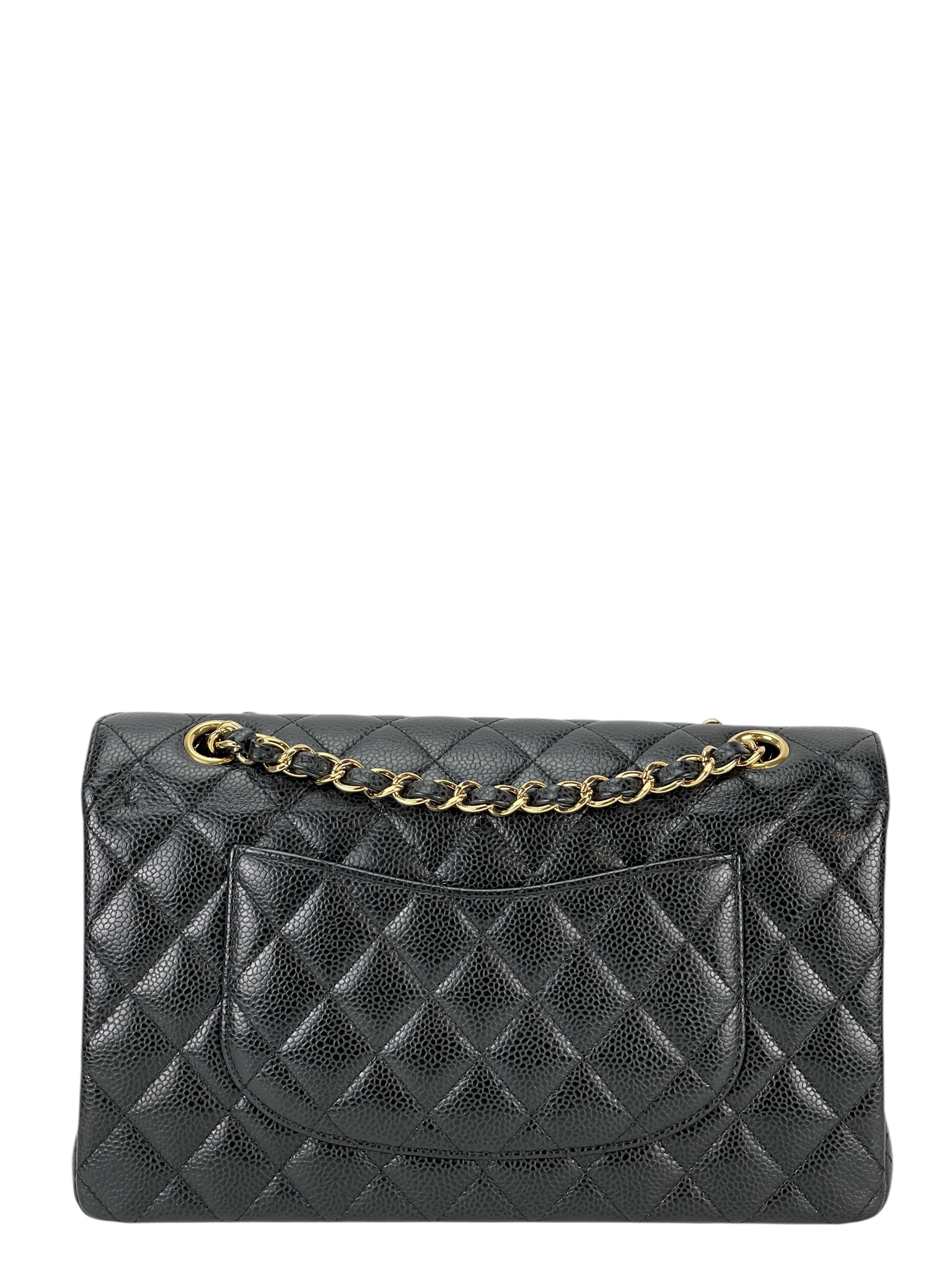 CHANEL - Medium Classic Double Flap Bag Black Caviar Gold Hardware (CF25)