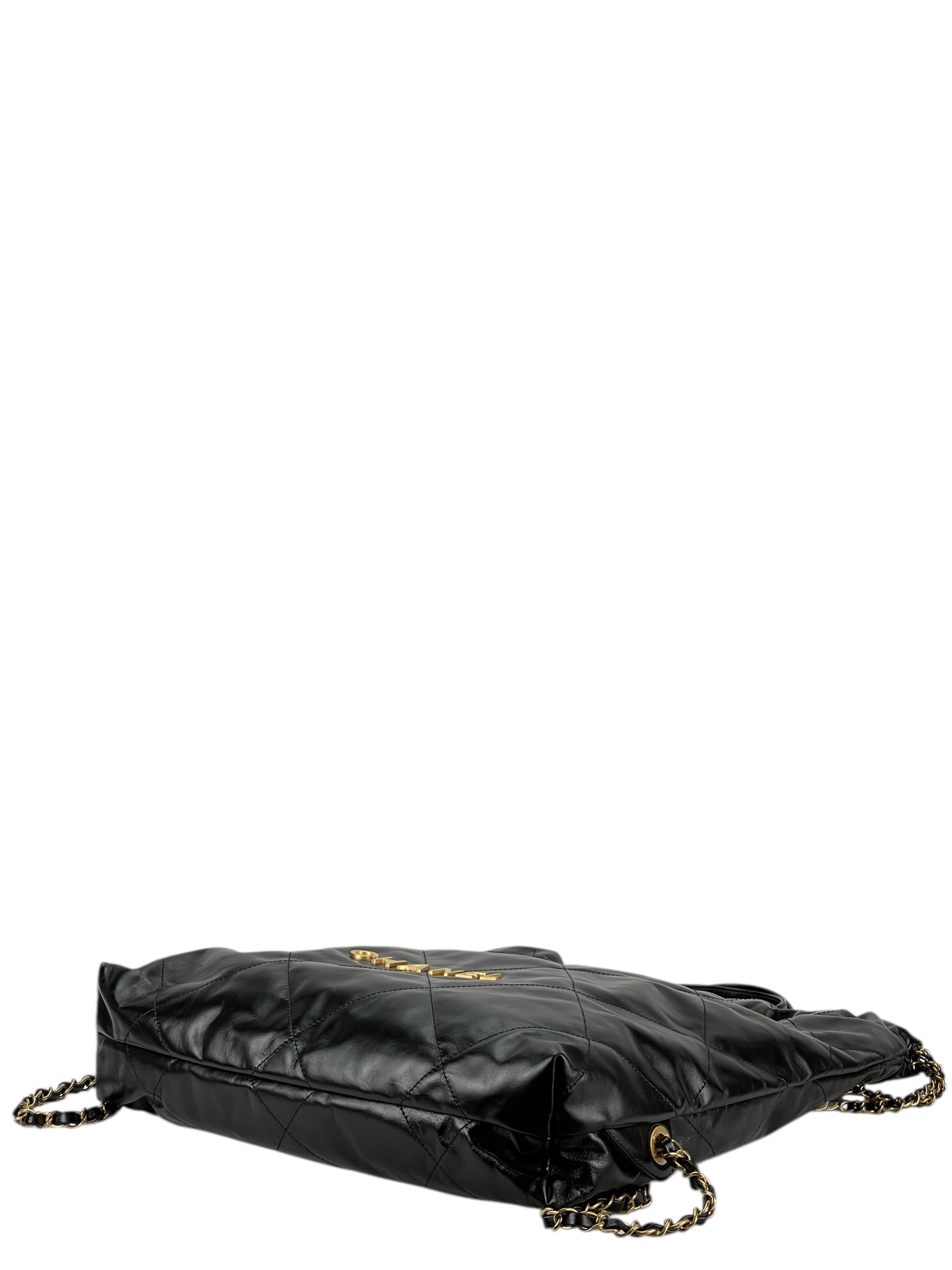 CHANEL - 22 Backpack Black Calfskin Gold Hardware 