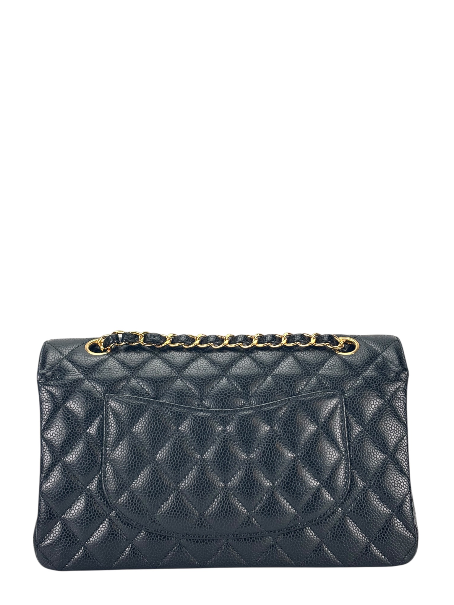 CHANEL - Medium Classic Double Flap Bag Black Caviar Gold Hardware (CF25) 