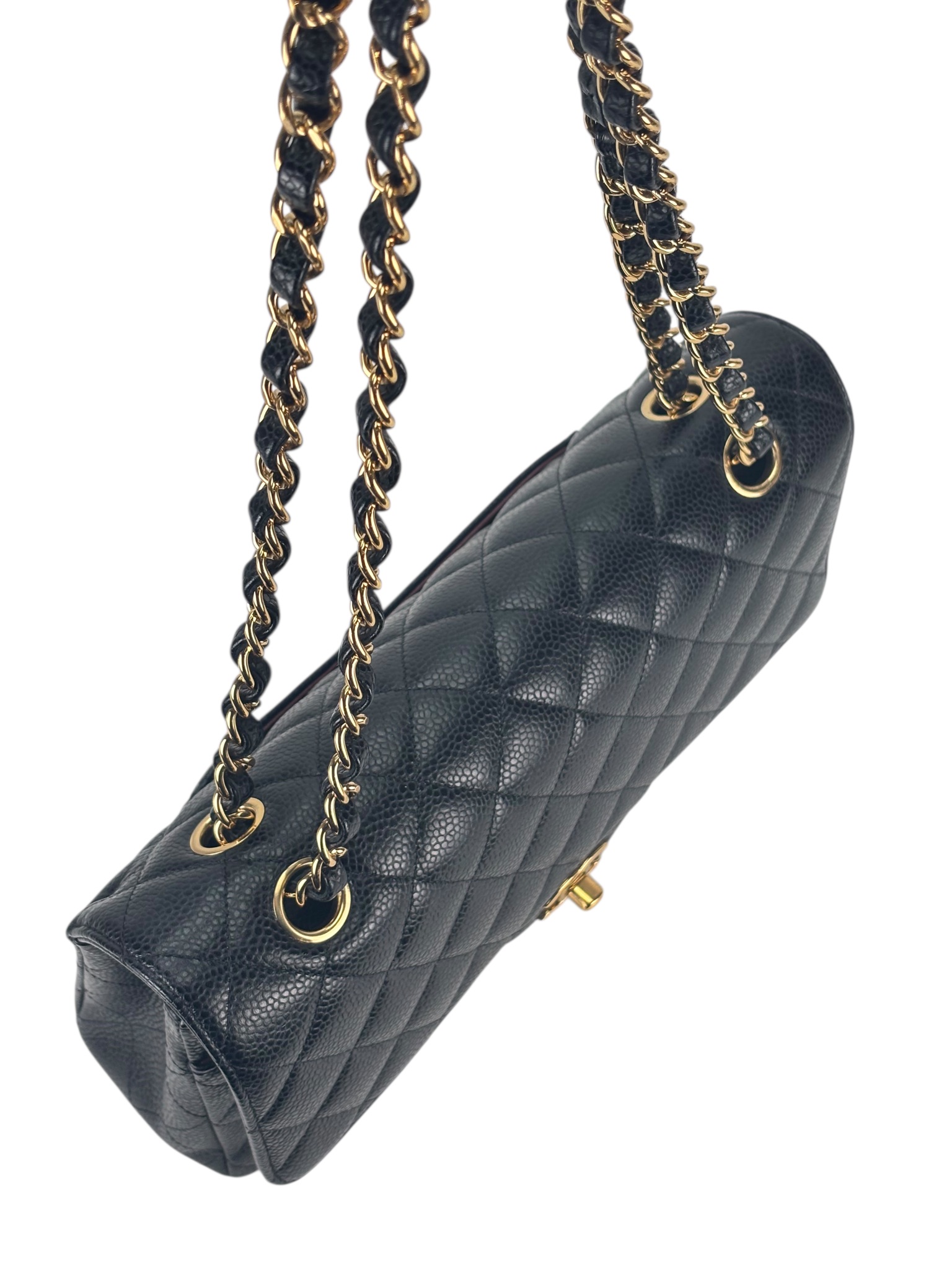 CHANEL - Medium Classic Double Flap Bag Black Caviar Gold Hardware (CF25) 