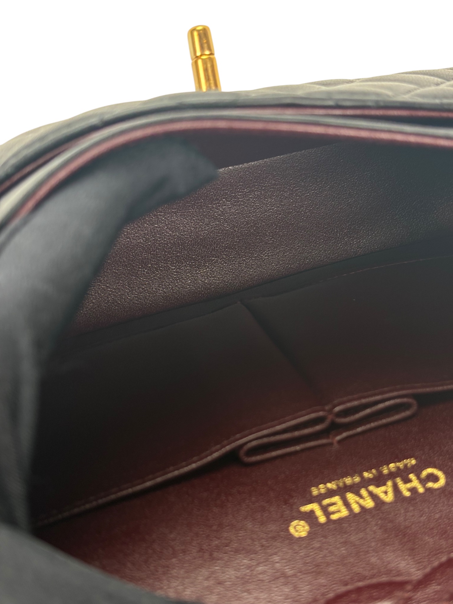 CHANEL - Medium Classic Double Flap Bag Black Lambskin Gold Hardware (CF25)