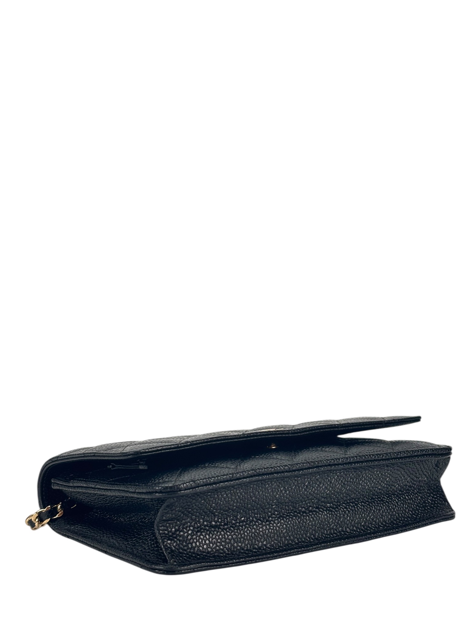 CHANEL - Black Caviar Wallet On Chain Gold-Tone Metal (WOC)