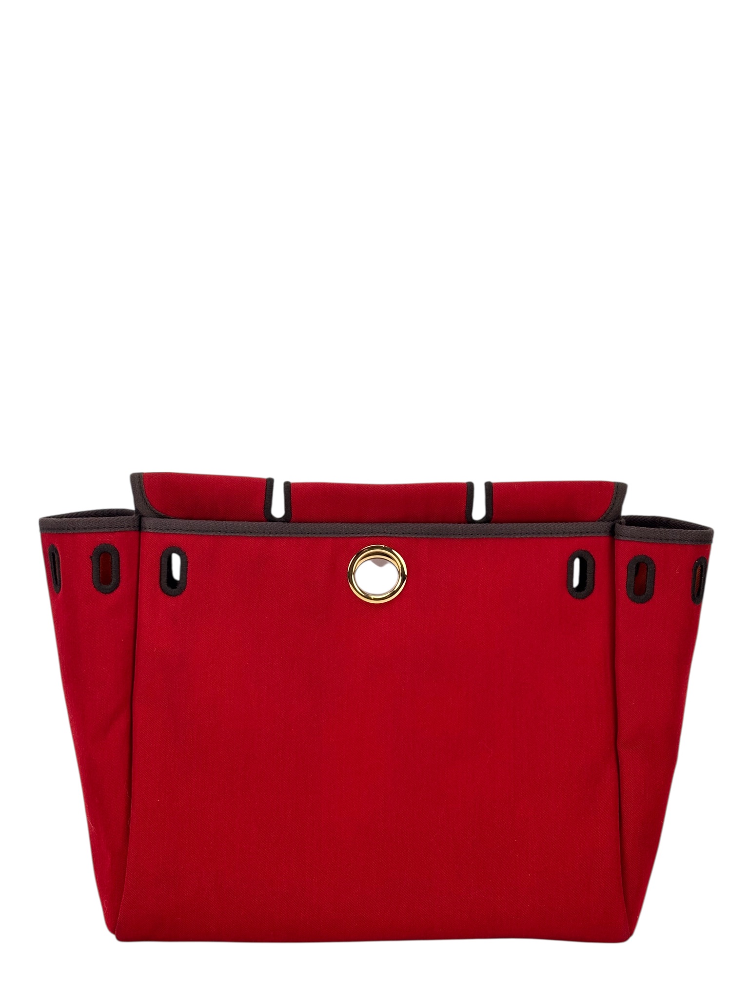 HERMES - Herbag Zip 31 (PM) Orange Red Airbag Addo Backpack Gold Hardware