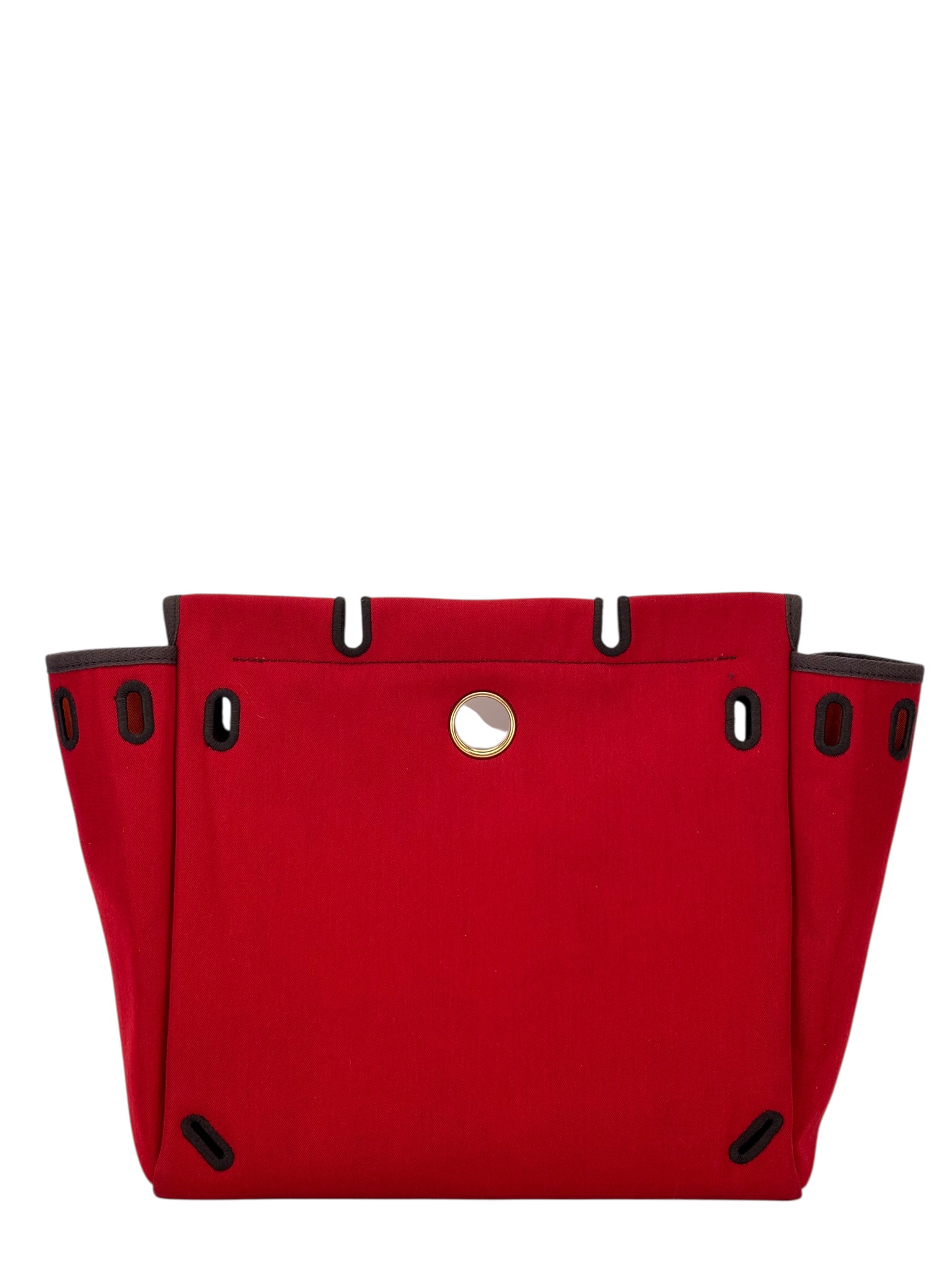 HERMES - Herbag Zip 31 (PM) Orange Red Airbag Addo Backpack Gold Hardware