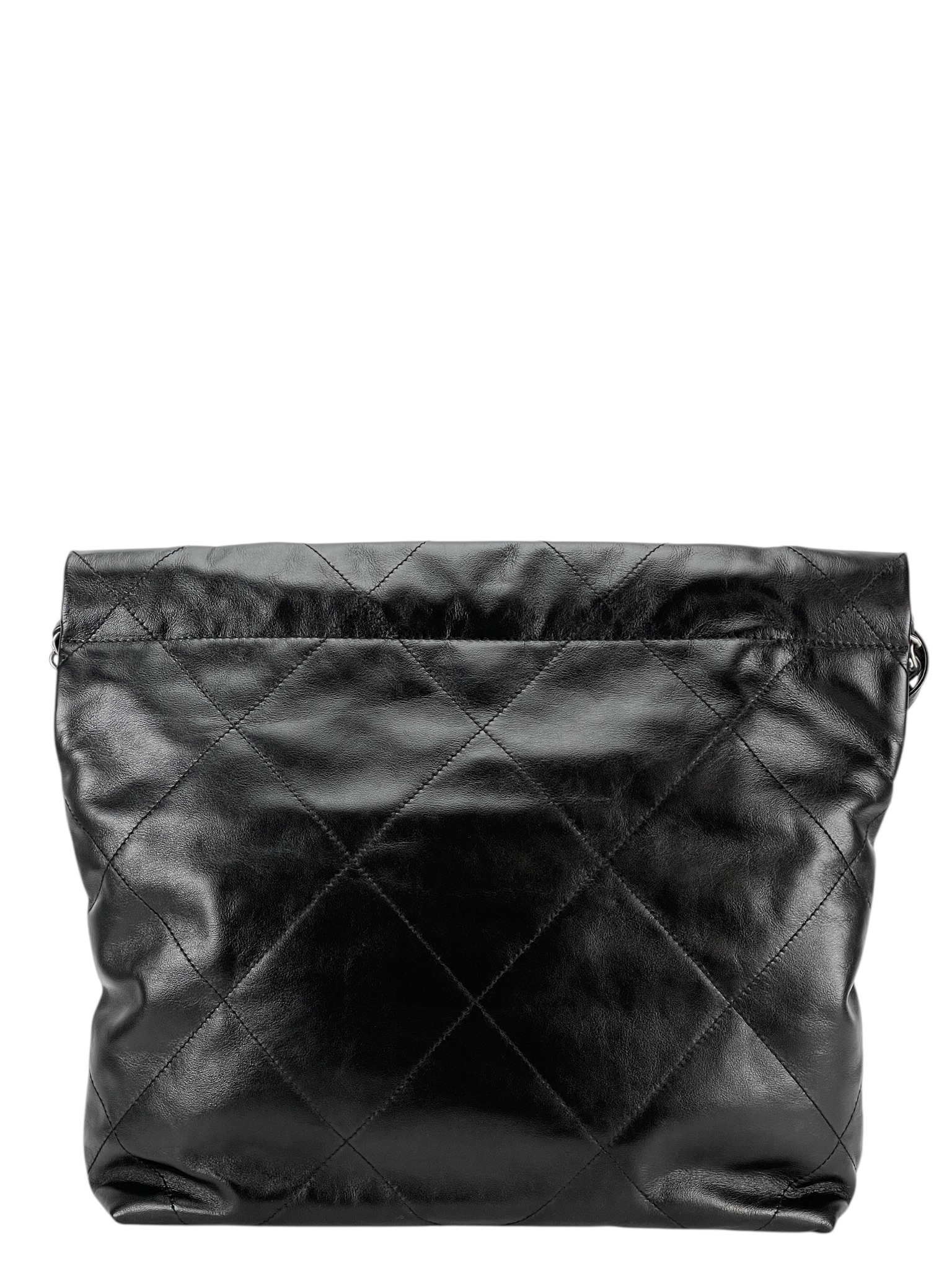 CHANEL - Small 22 Bag Black Calfskin Silver Hardware