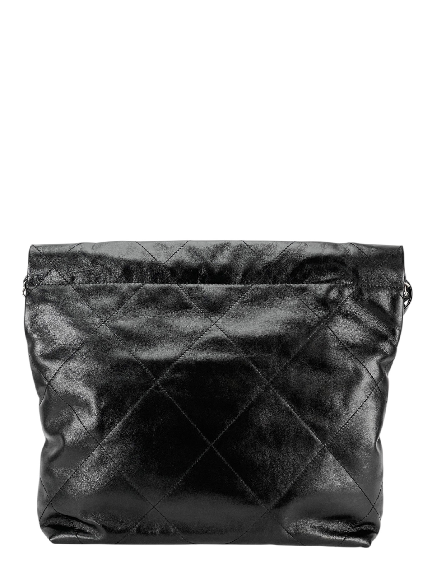 CHANEL - Small 22 Bag Black Calfskin Silver Hardware