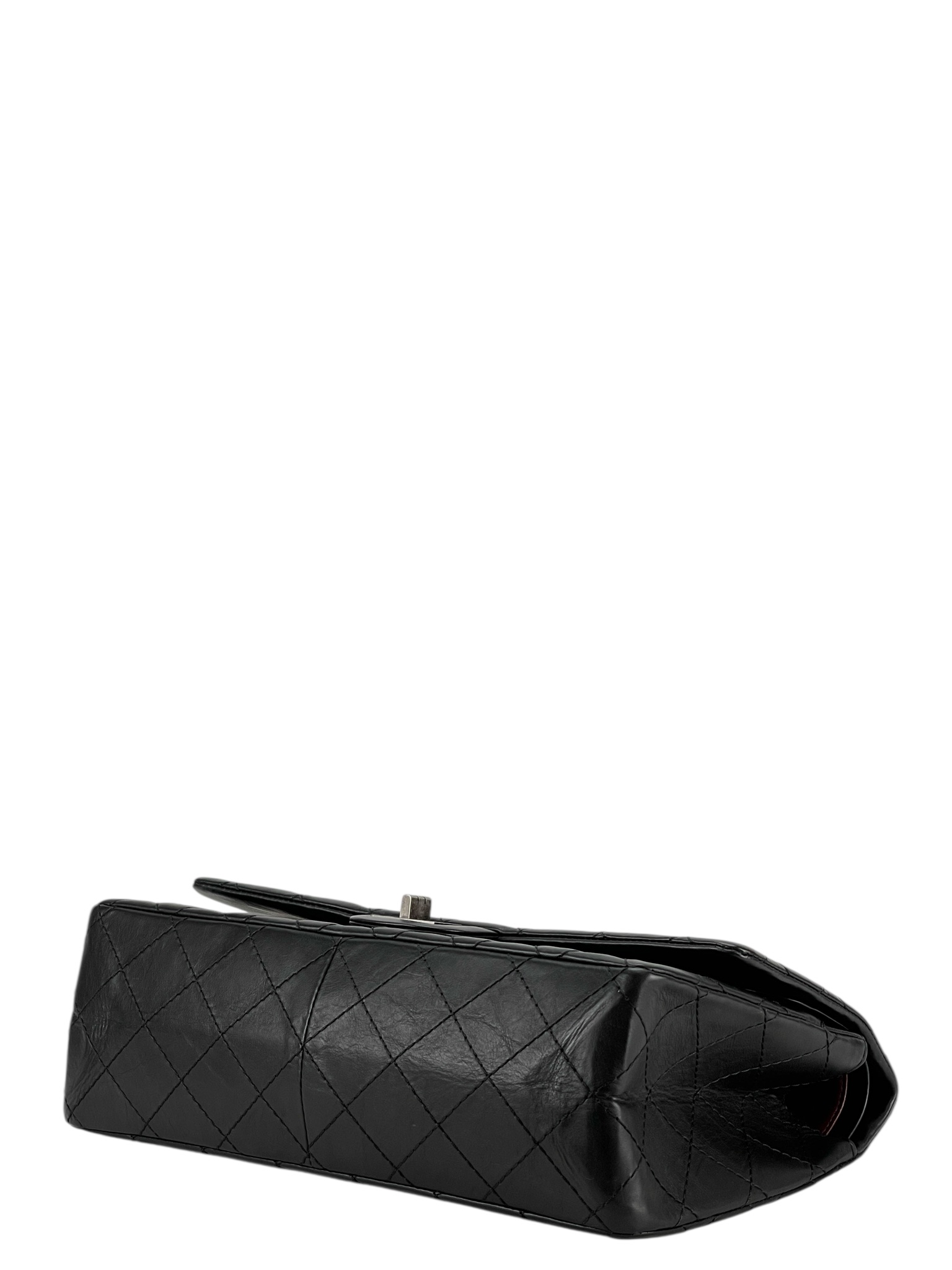 CHANEL - 2.55 Reissue 227 Flap Black Calfskin Quilted Ruthenium Hardware
