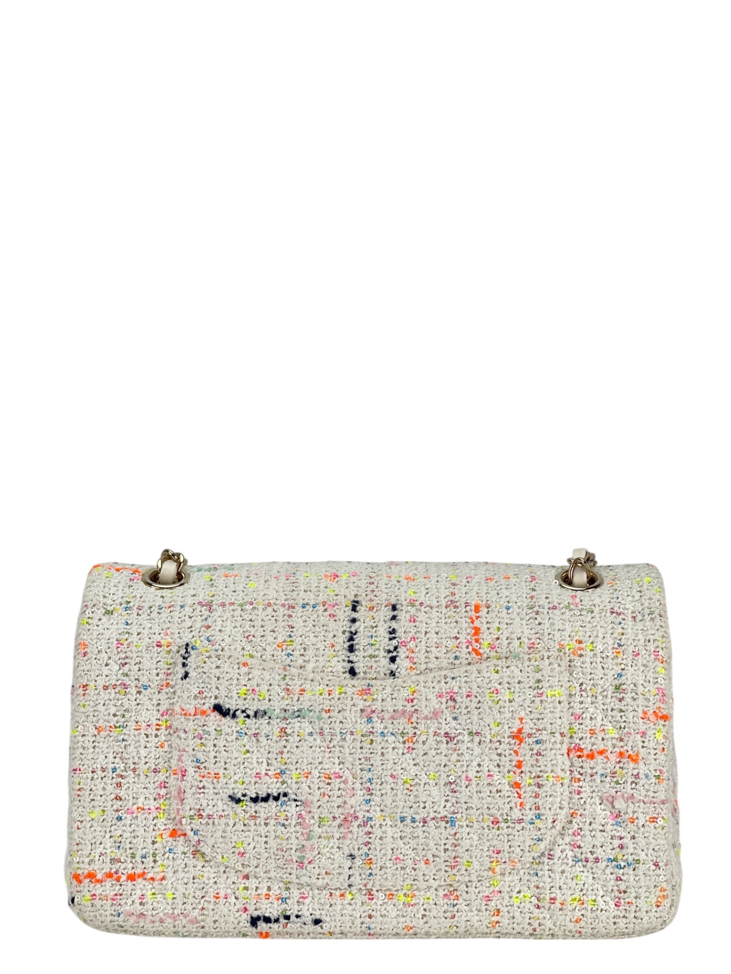 CHANEL - Medium Classic Double Flap Bag Multicolor Tweed (CF25)