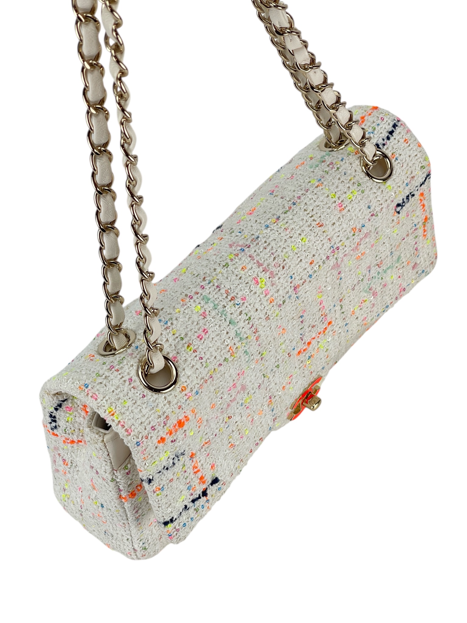 CHANEL - Medium Classic Double Flap Bag Multicolor Tweed (CF25)