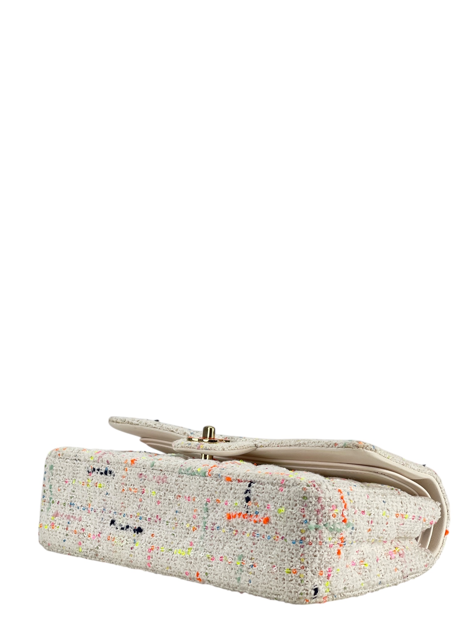 CHANEL - Medium Classic Double Flap Bag Multicolor Tweed (CF25)
