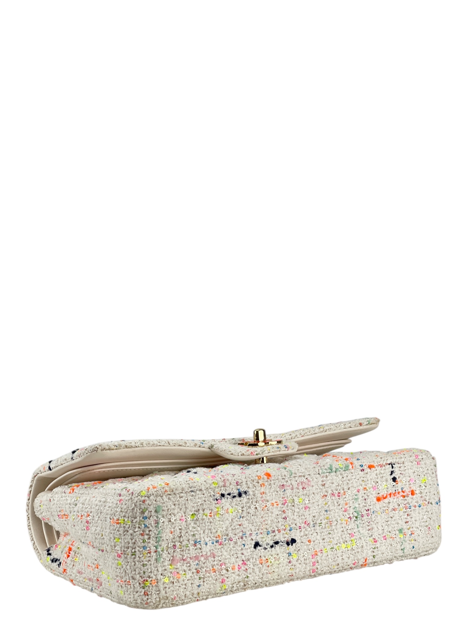 CHANEL - Medium Classic Double Flap Bag Multicolor Tweed (CF25)