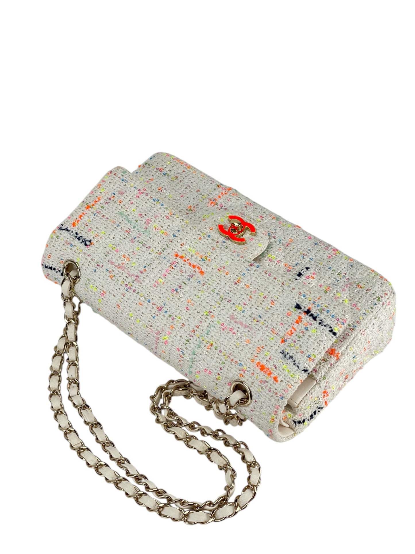 CHANEL - Medium Classic Double Flap Bag Multicolor Tweed (CF25)