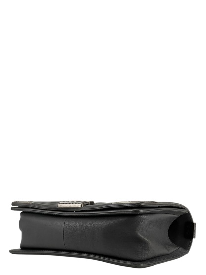 CHANEL - Medium Boy Flap Bag Gray Calfskin Sliver Hardware