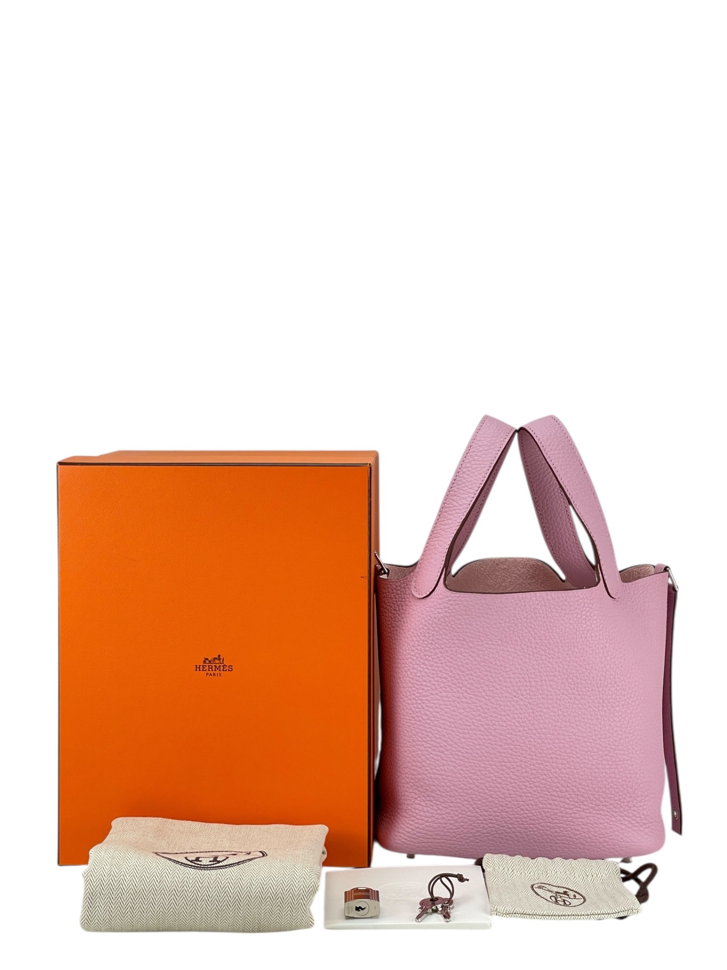 HERMES - Picotin PM Picotin 18 Mauve Sylvestre TC Palladium Hardware