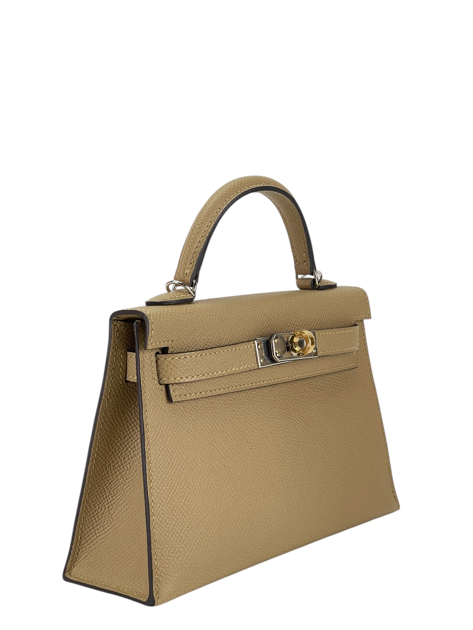 HERMES - Mini Kelly 2 1C Poussiere Epsom Palladium Hardware