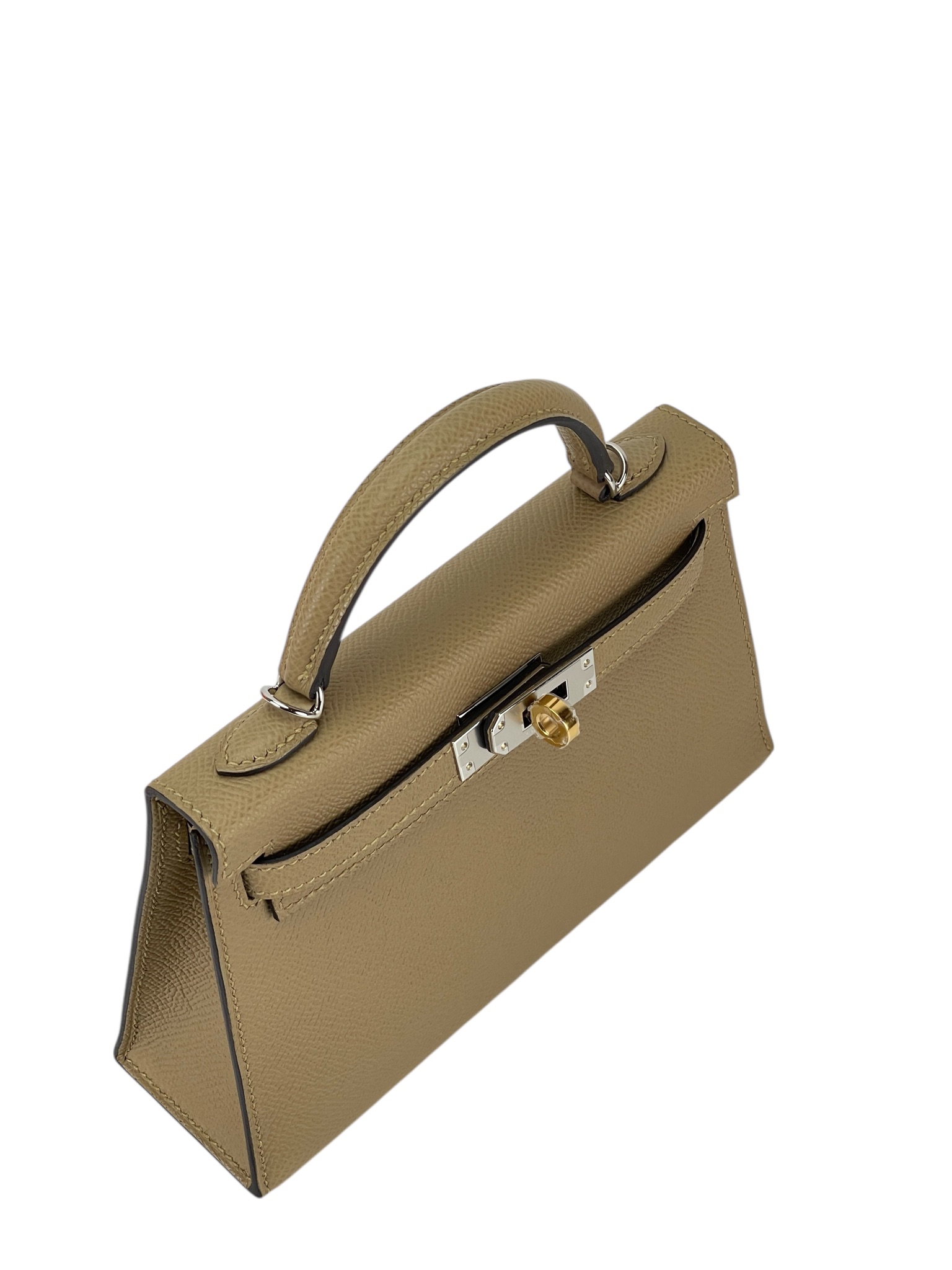 HERMES - Mini Kelly 2 1C Poussiere Epsom Palladium Hardware