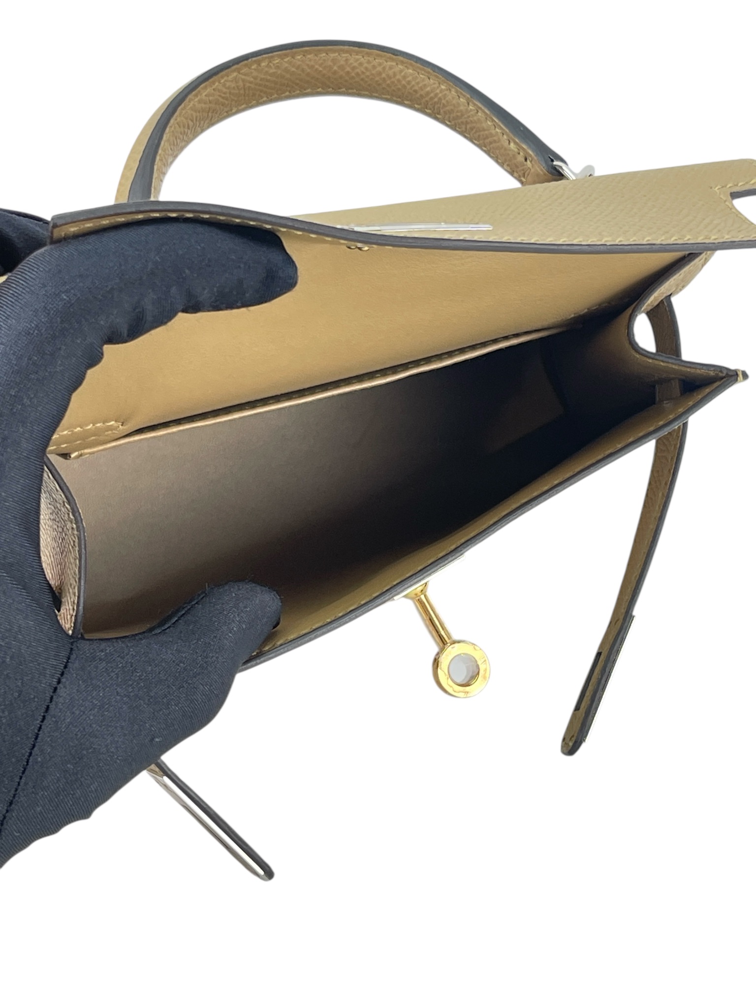 HERMES - Mini Kelly 2 1C Poussiere Epsom Palladium Hardware