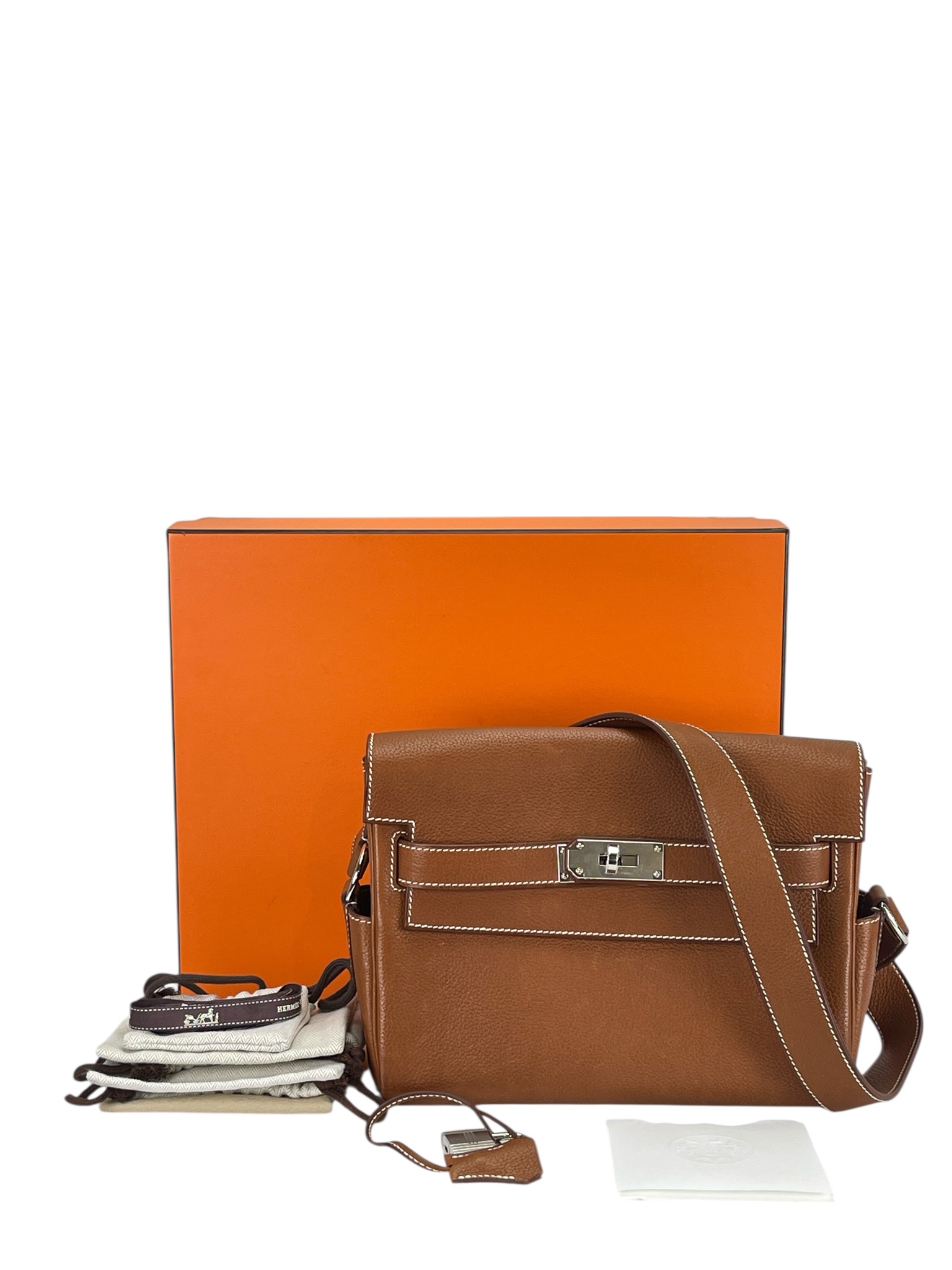 HERMES - Kelly Messenger PM 18 Vache Hunter Leather Fauve 34 Palladium Hardware W (2024)