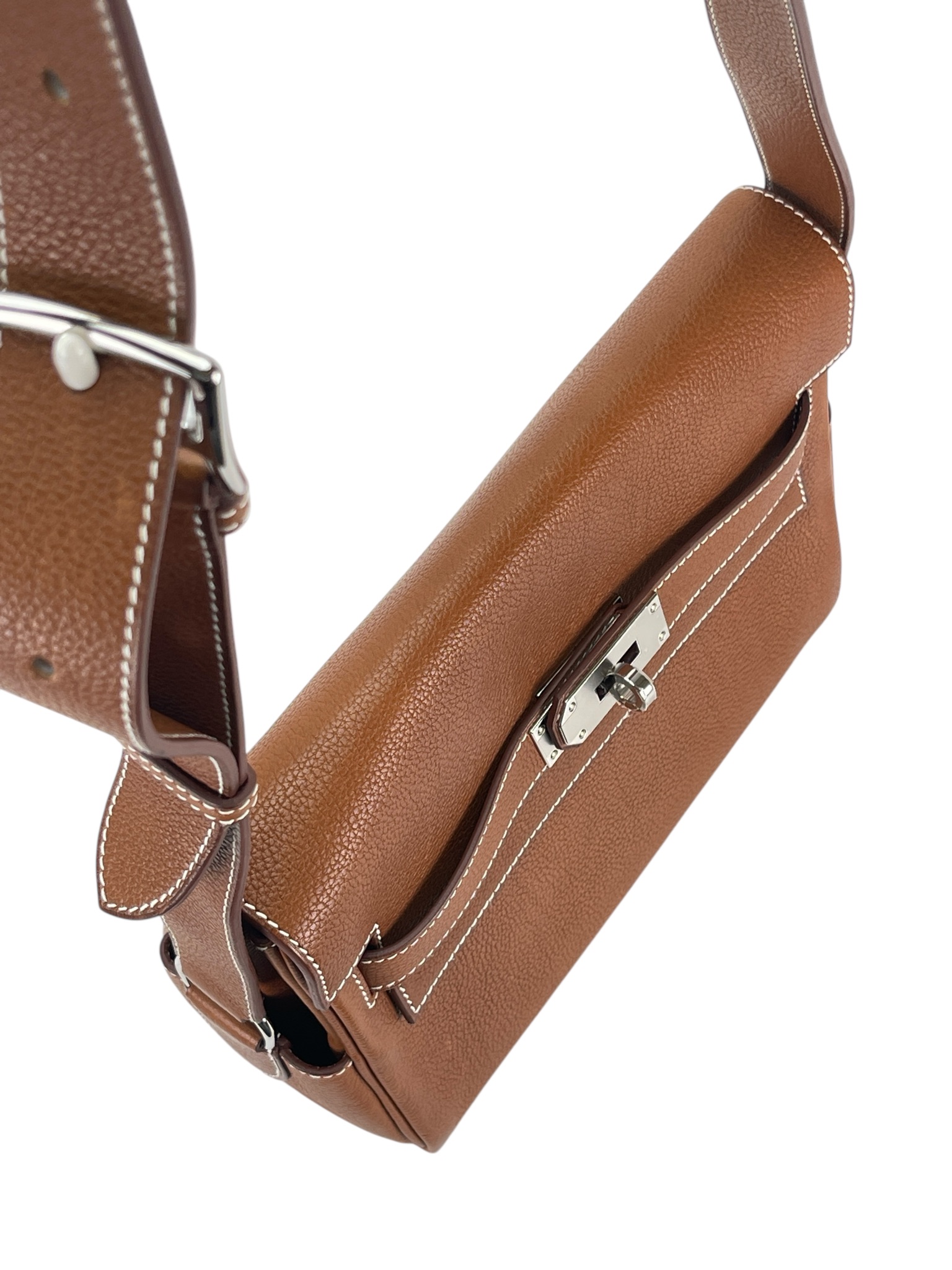 HERMES ブラウンレザーショルダーバッグ~~ HERMES - Kelly Messenger PM 18 Vache Hunter Leather Fauve 34