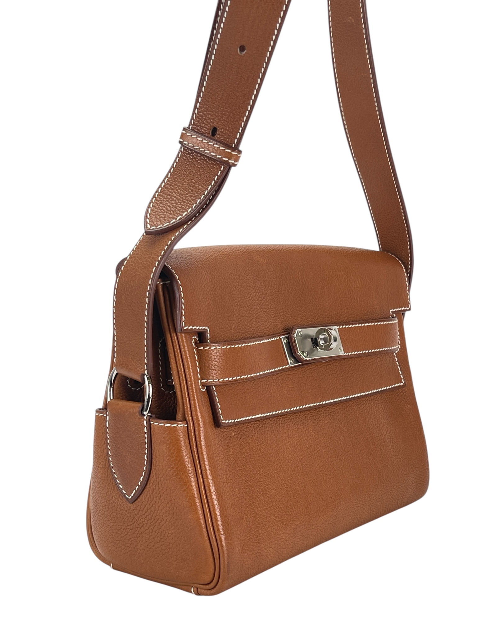HERMES ブラウンレザーショルダーバッグ~~ HERMES - Kelly Messenger PM 18 Vache Hunter Leather Fauve 34