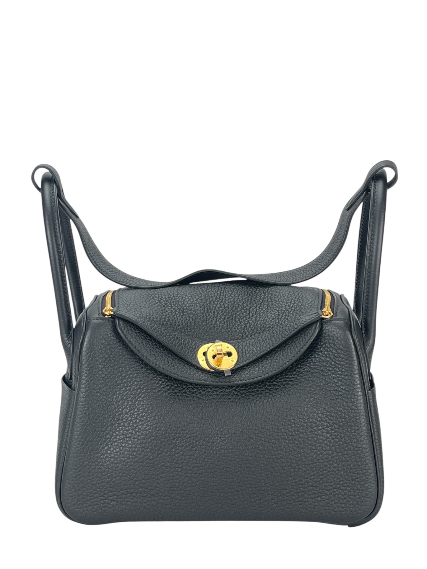 HERMES - Lindy 26 Black TC Gold Hardware 